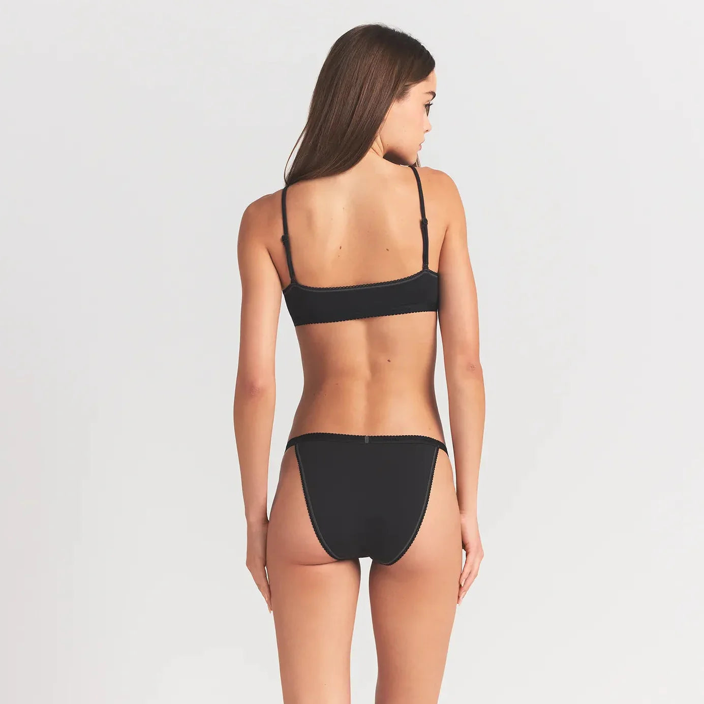 SKIMS LIGHTWEIGHT COTTON LOGO PICOT SCOOP BRALETTE | SOOT TONAL - Sneaker Türkiye