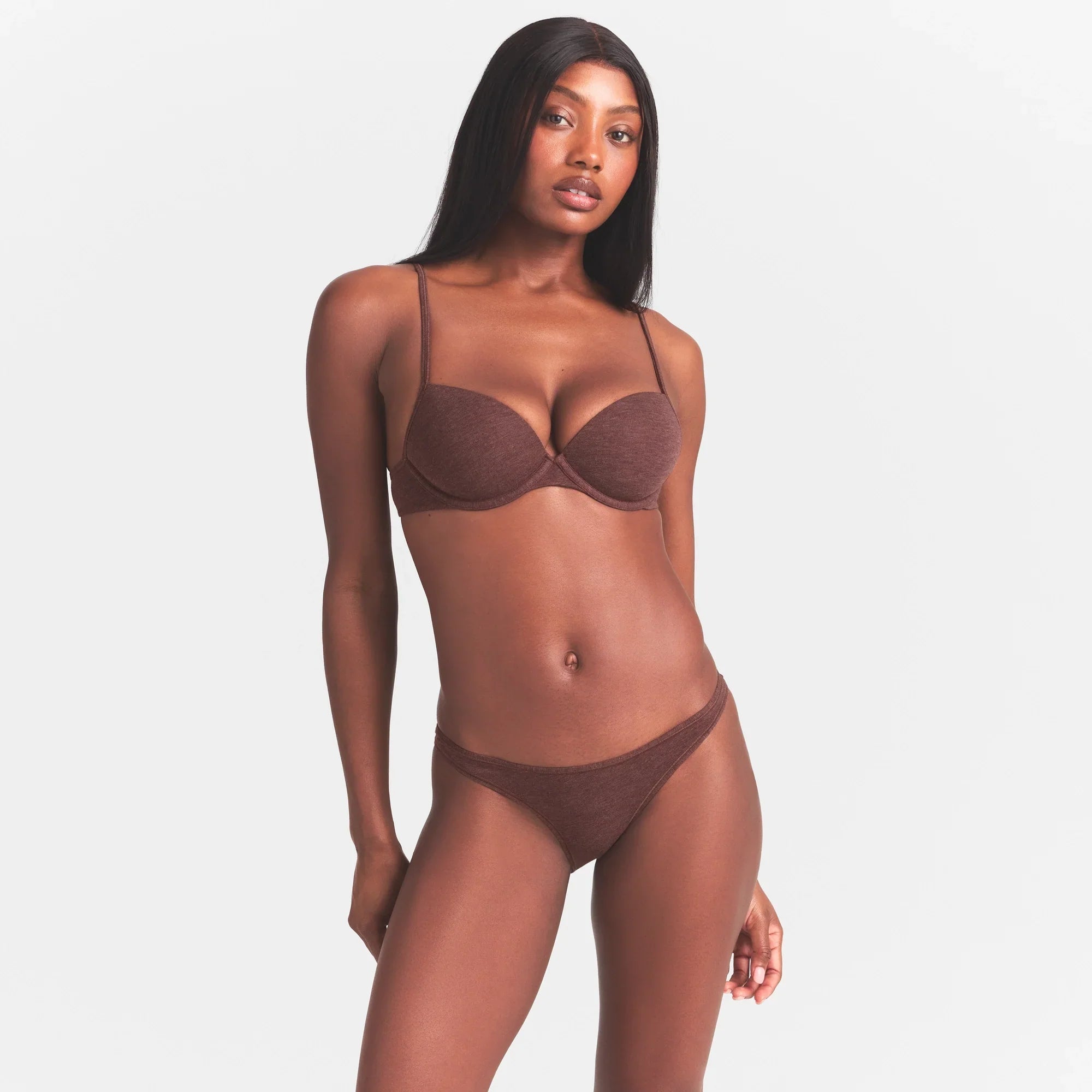 SKIMS EVERYDAY COTTON T-SHIRT BRA | COCOA HEATHER - Sneaker Türkiye
