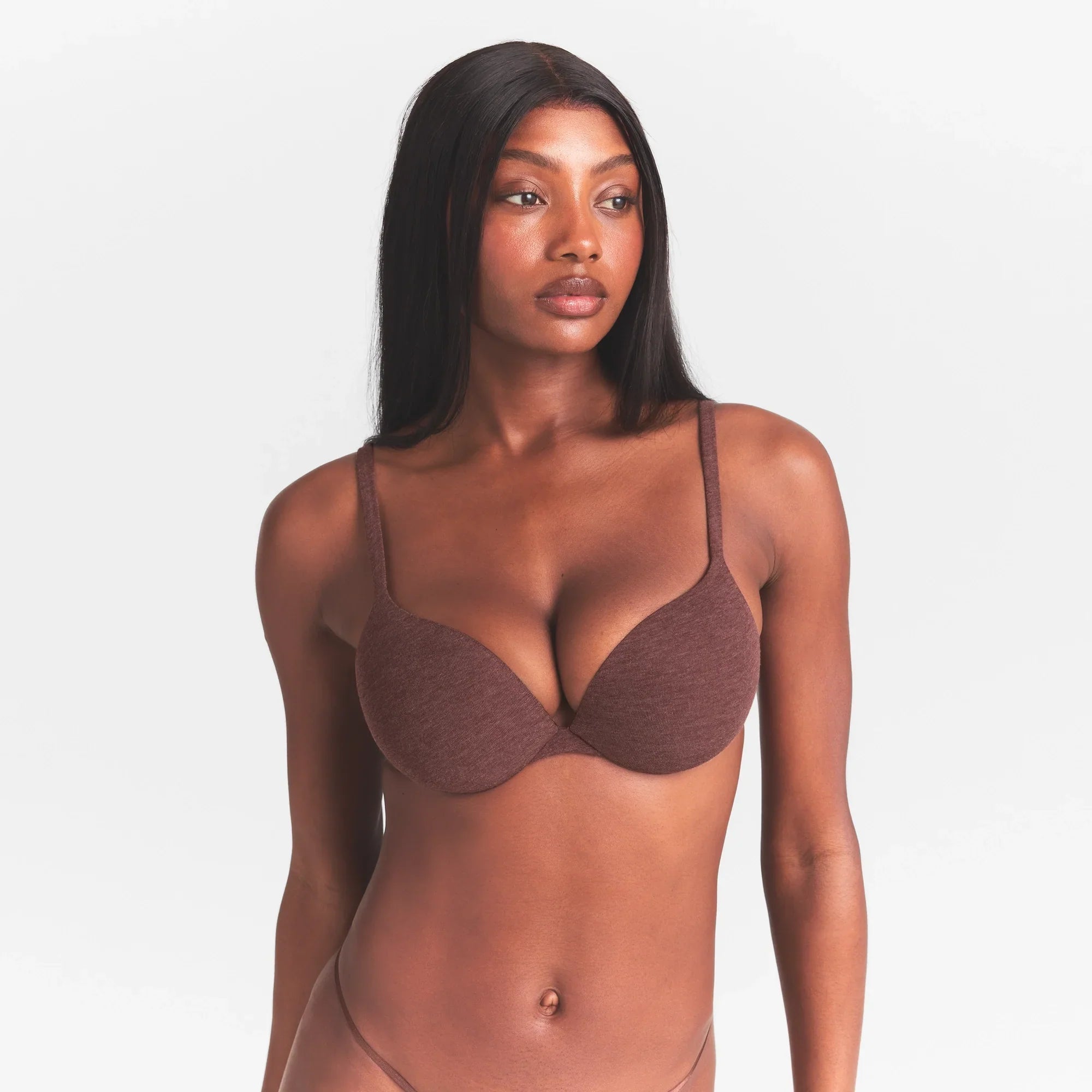 SKIMS EVERYDAY COTTON ULTIMATE TEARDROP PUSH-UP BRA | COCOA HEATHER - Sneaker Türkiye