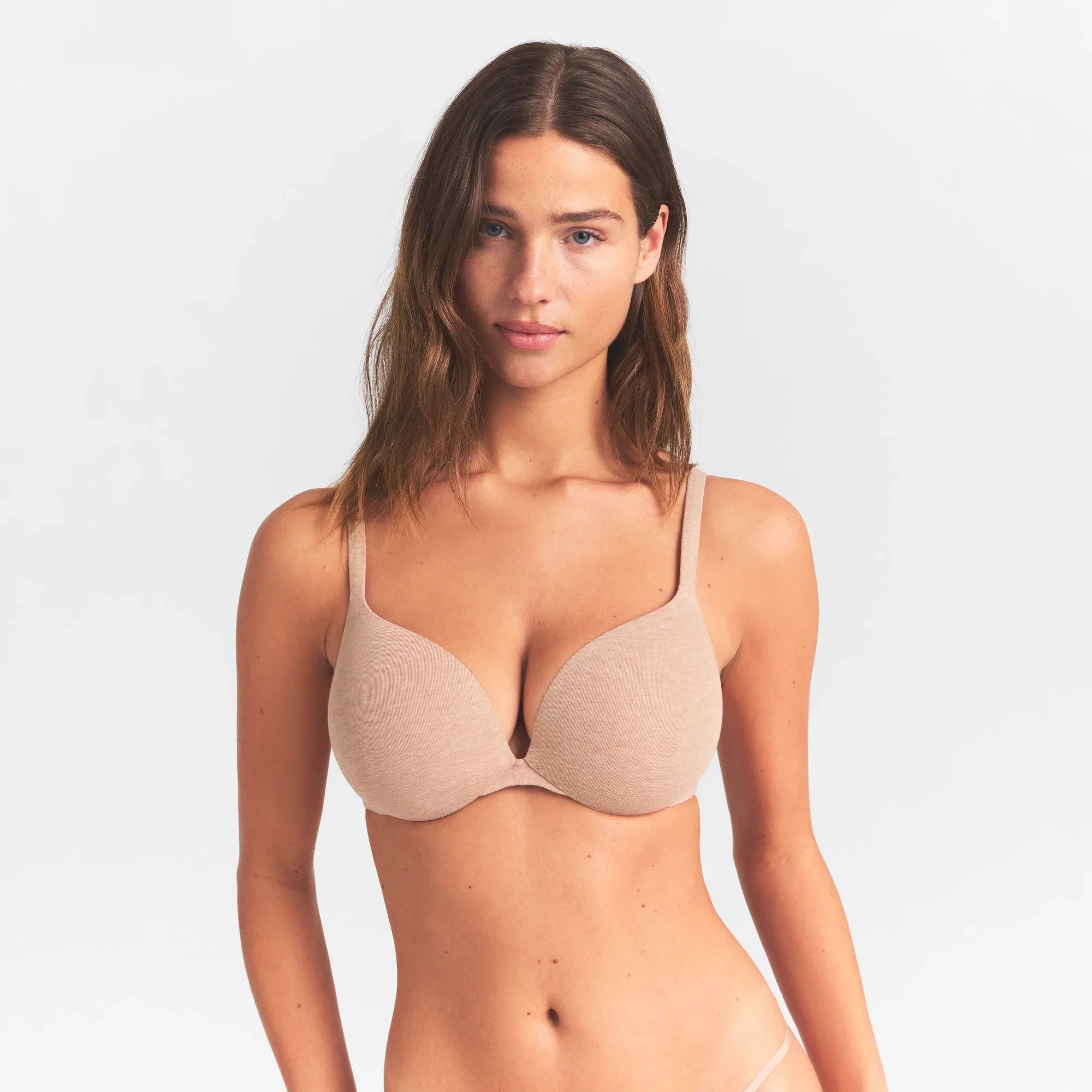 SKIMS EVERYDAY COTTON ULTIMATE TEARDROP PUSH-UP BRA | CLAY HEATHER - Sneaker Türkiye