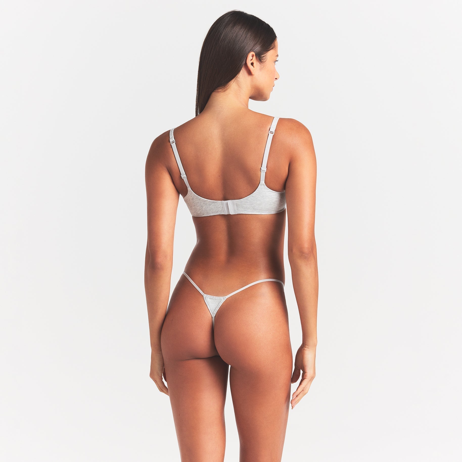 SKIMS EVERYDAY COTTON ULTIMATE TEARDROP PUSH-UP BRA | LIGHT HEATHER GREY - Sneaker Türkiye