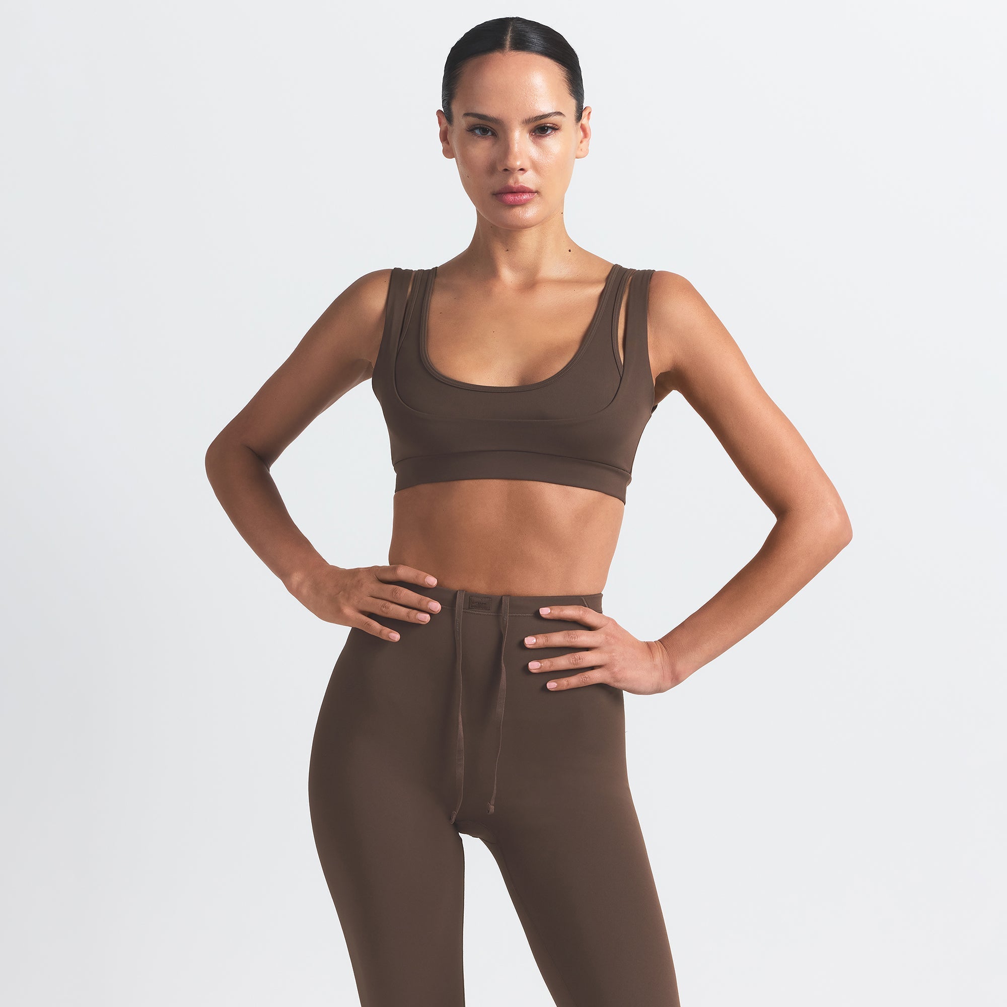 NikeSKIMS MATTE DOUBLE STRAP SCOOP BRA | DARK SEPIA - Sneaker Türkiye