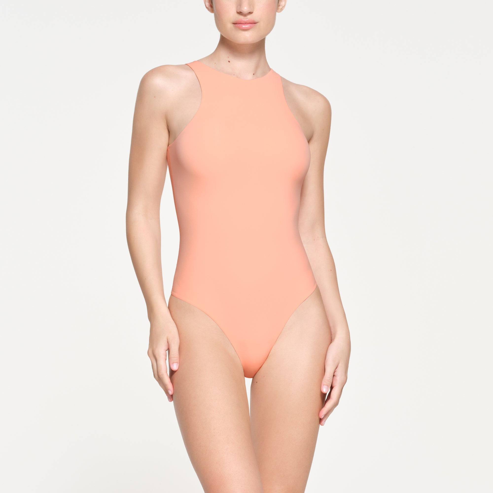 SKIMS FITS EVERYBODY HIGH NECK BODYSUIT | FADED NECTAR - Sneaker Türkiye