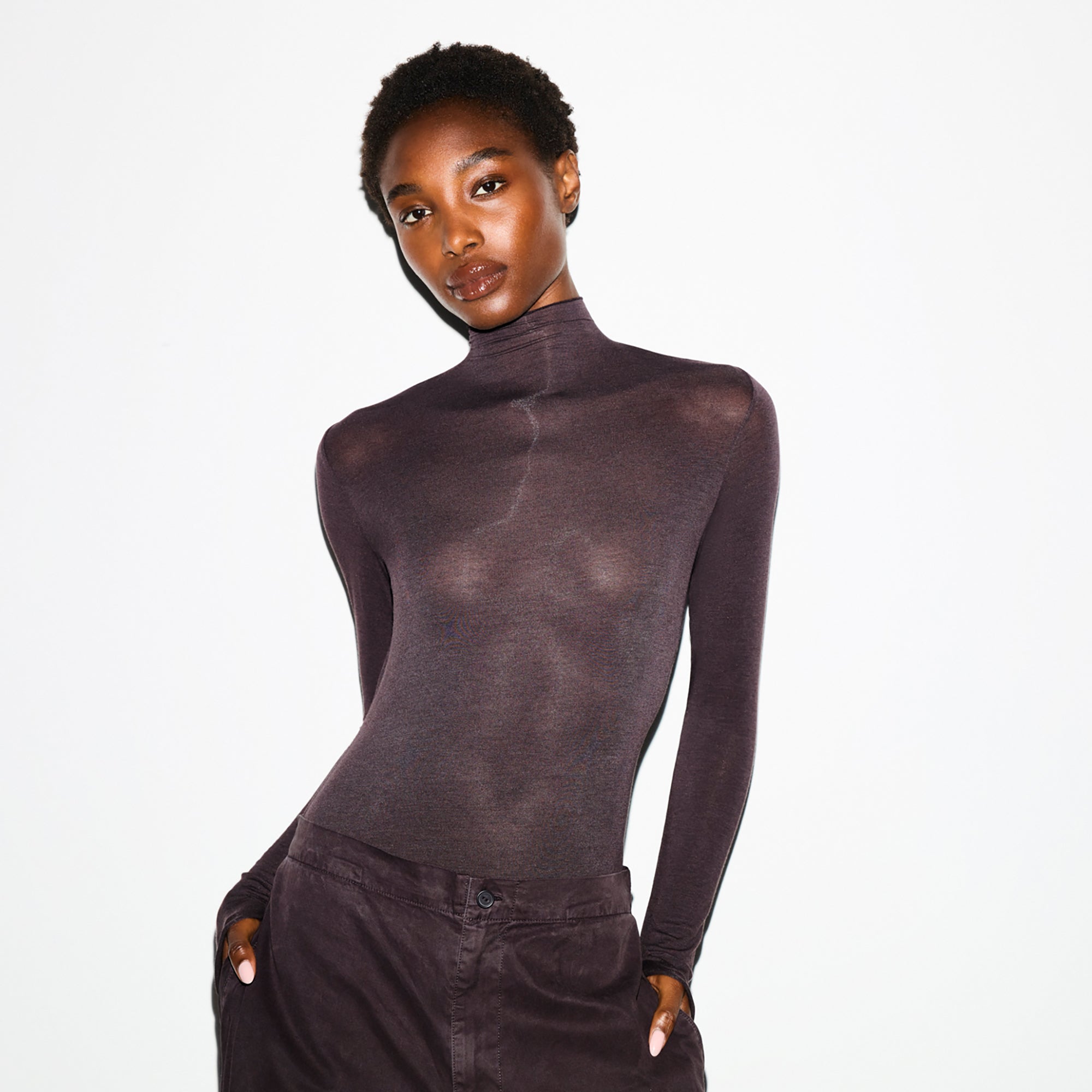 SKIMS SHEER MODAL LONG SLEEVE TURTLENECK BODYSUIT | PHOENIX - Sneaker Türkiye