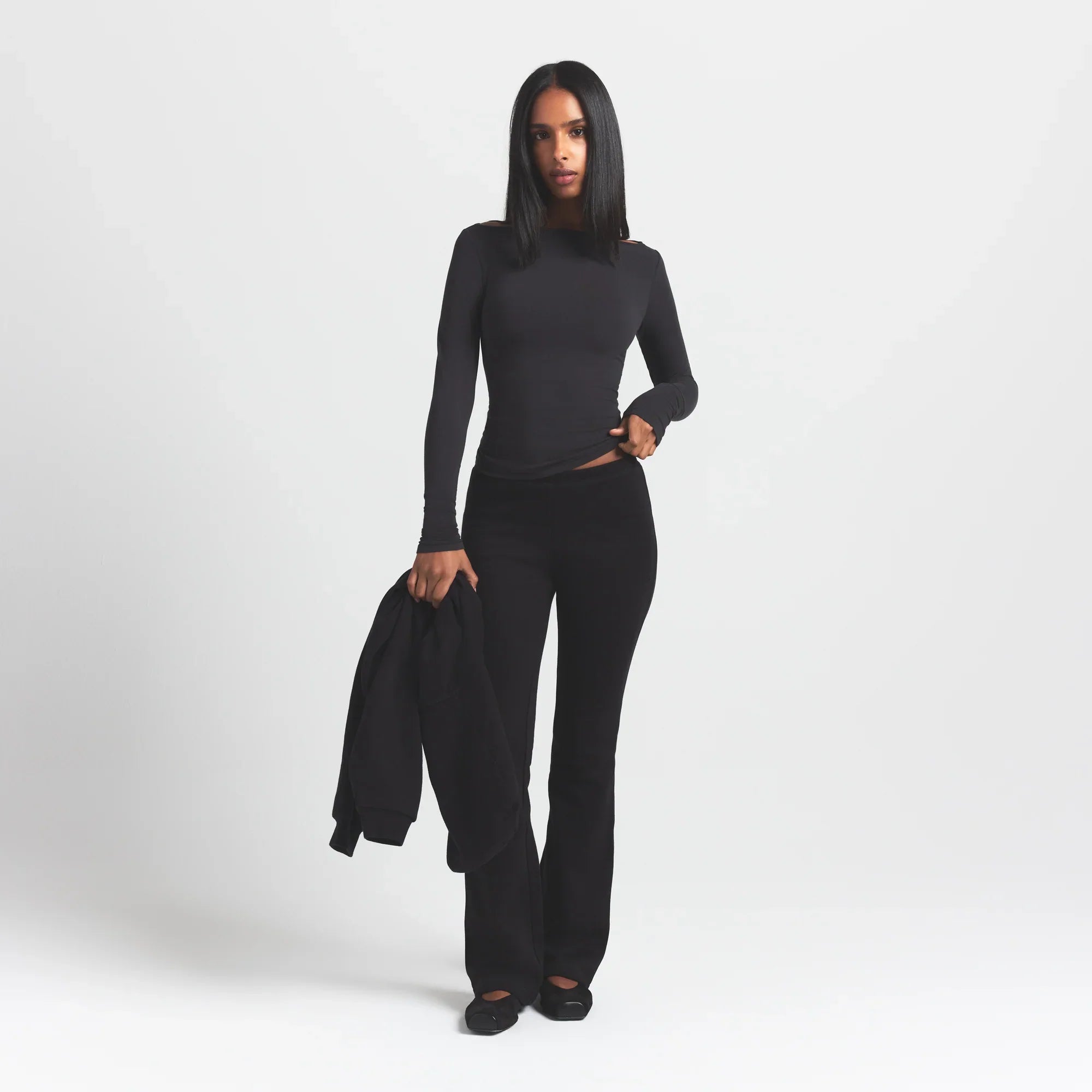 SKIMS COTTON FLEECE SLIM PANT | ONYX - Sneaker Türkiye