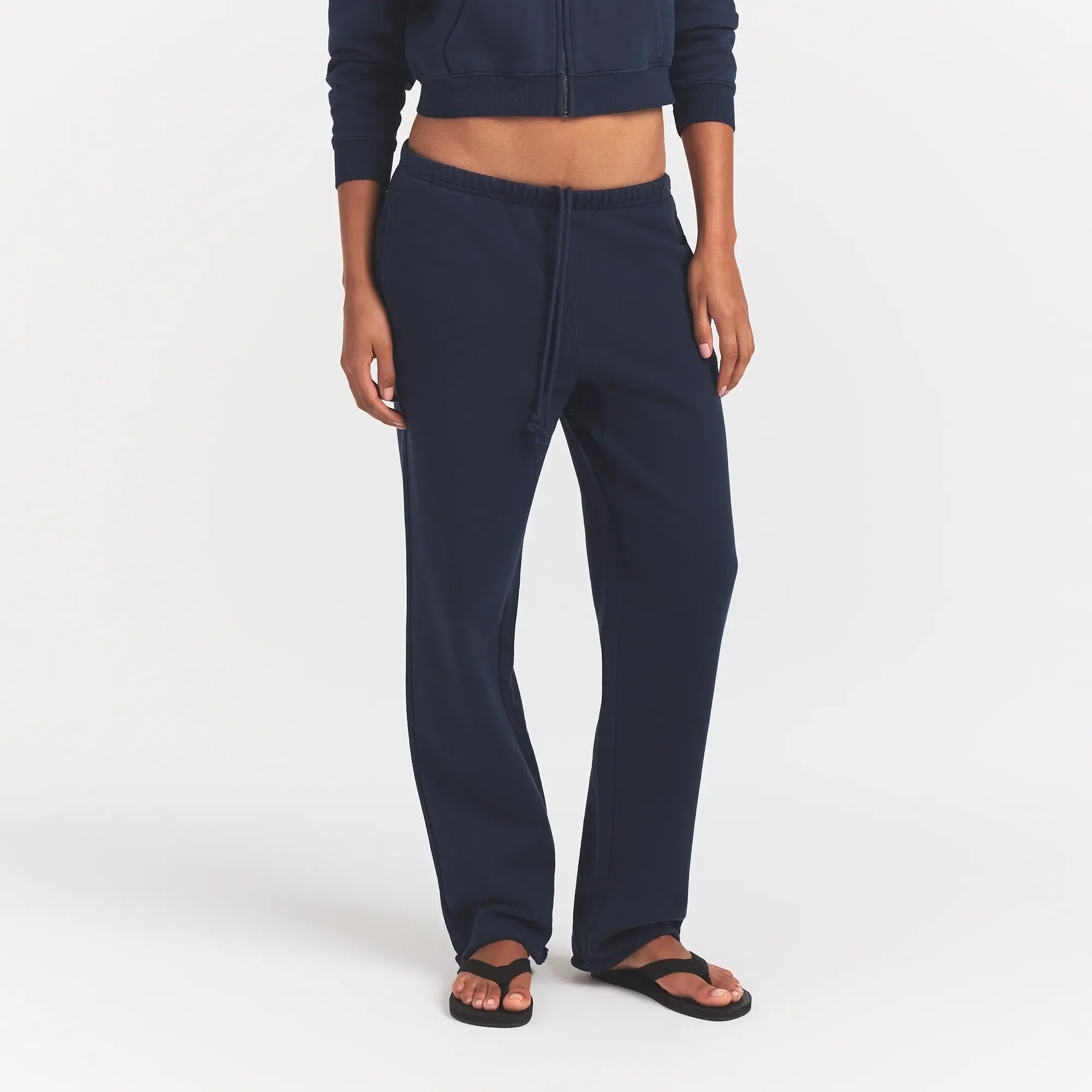 SKIMS BOYFRIEND FLEECE STRAIGHT LEG PANT | NAVY - Sneaker Türkiye