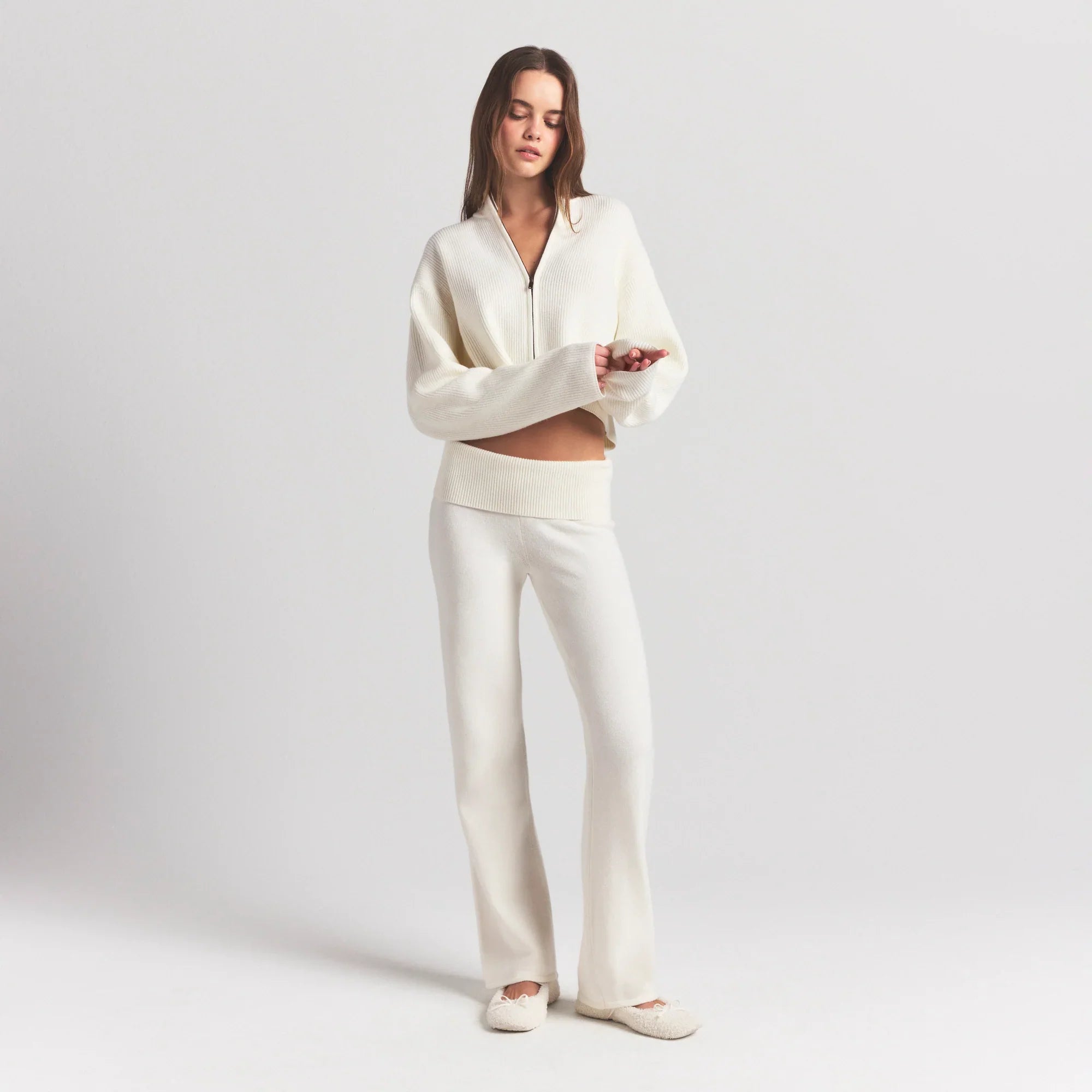 SKIMS SWEATER KNITS FOLDOVER PANT | IVORY - Sneaker Türkiye