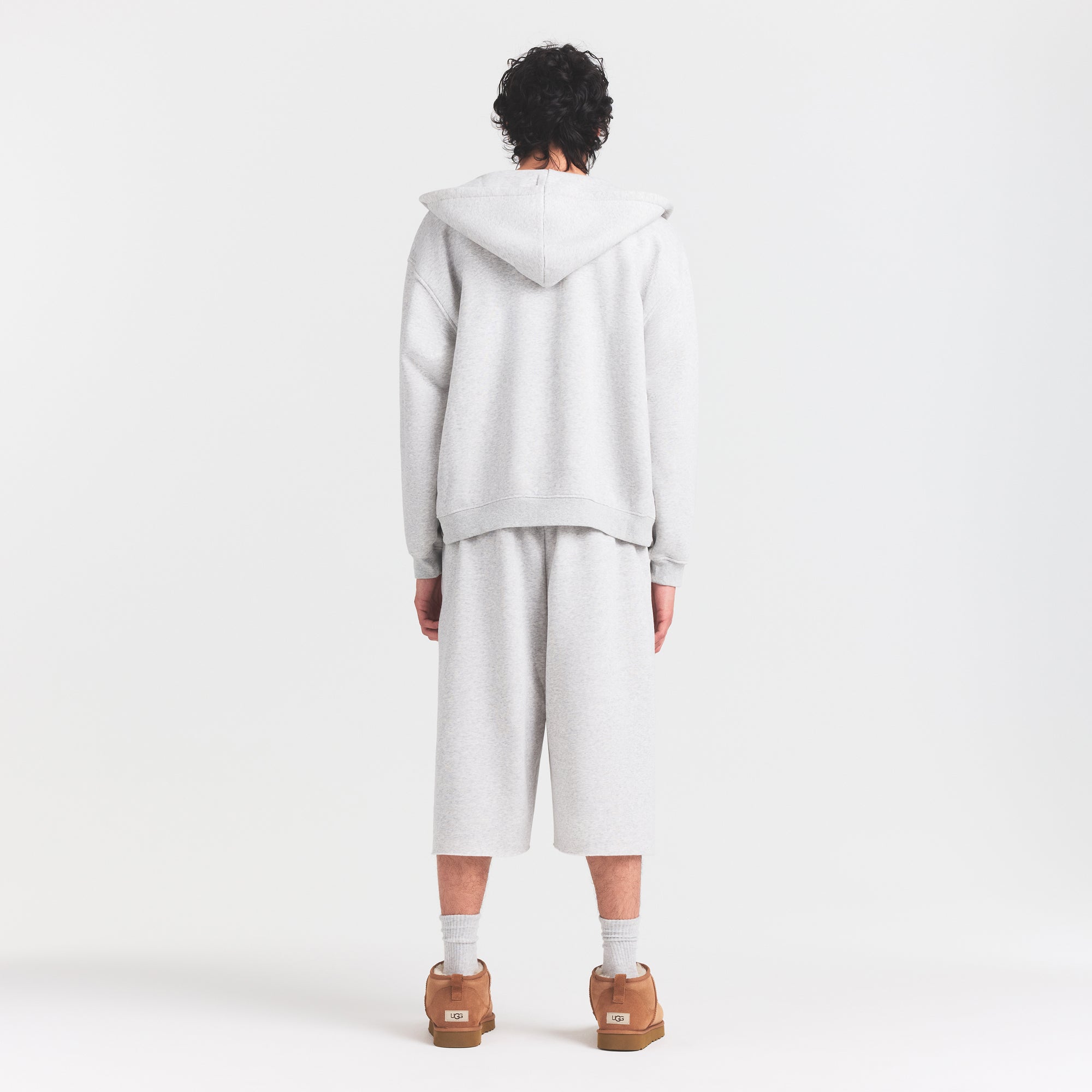 SKIMS FLEECE LOUNGE MENS RELAXED LONG SHORT | LIGHT HEATHER GREY - Sneaker Türkiye