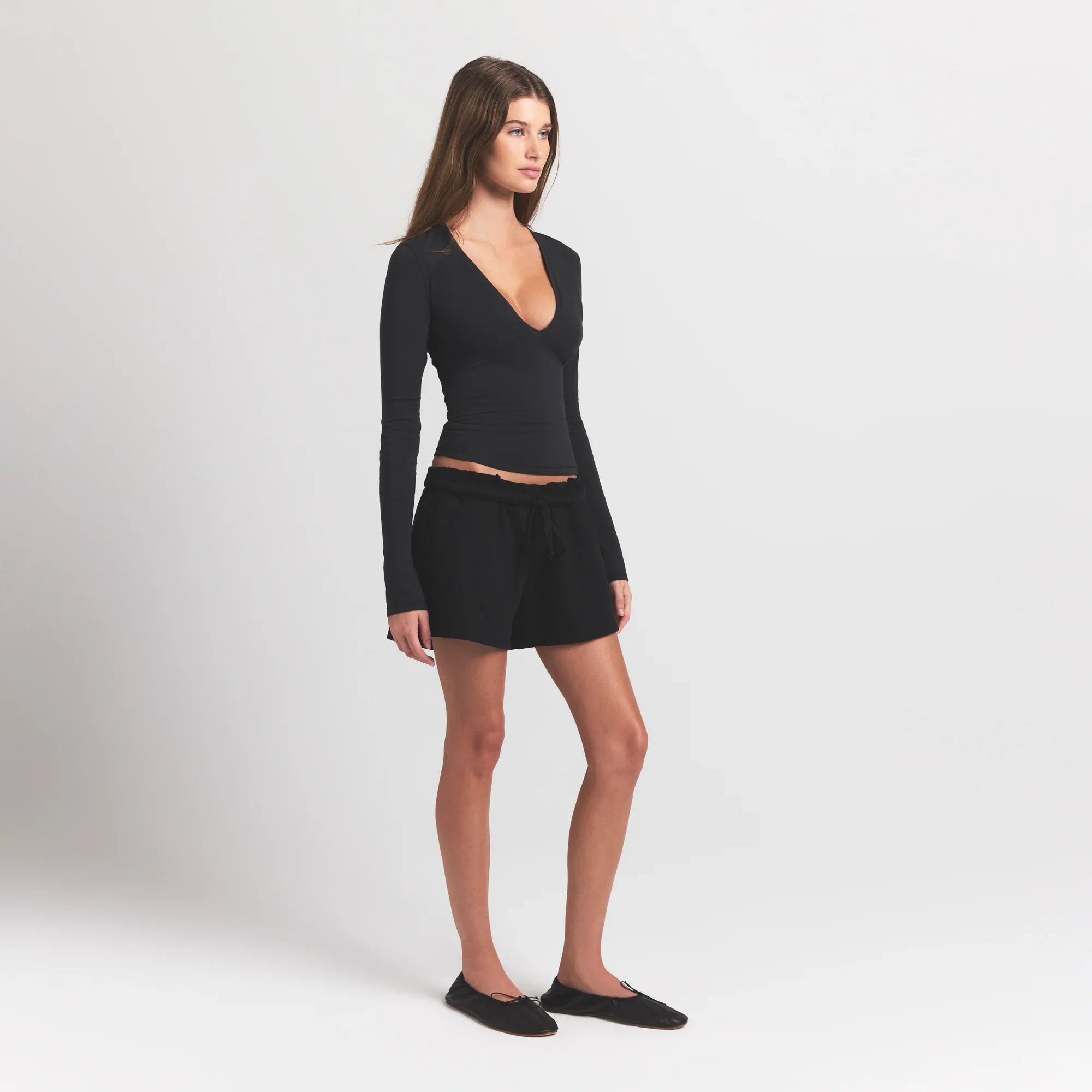 SKIMS COTTON FLEECE CLASSIC SHORT | ONYX - Sneaker Türkiye