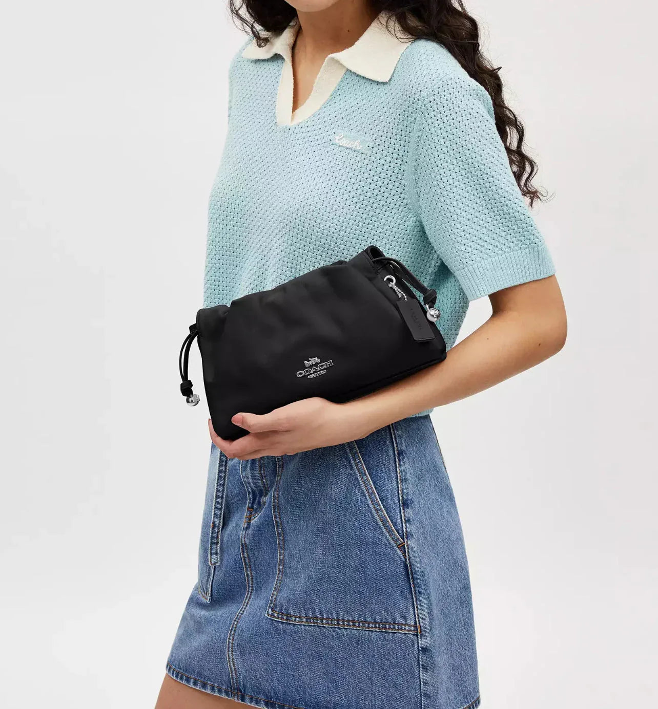 Coach Faye Shoulder Bag With Ruching – Silver - Sneaker Türkiye