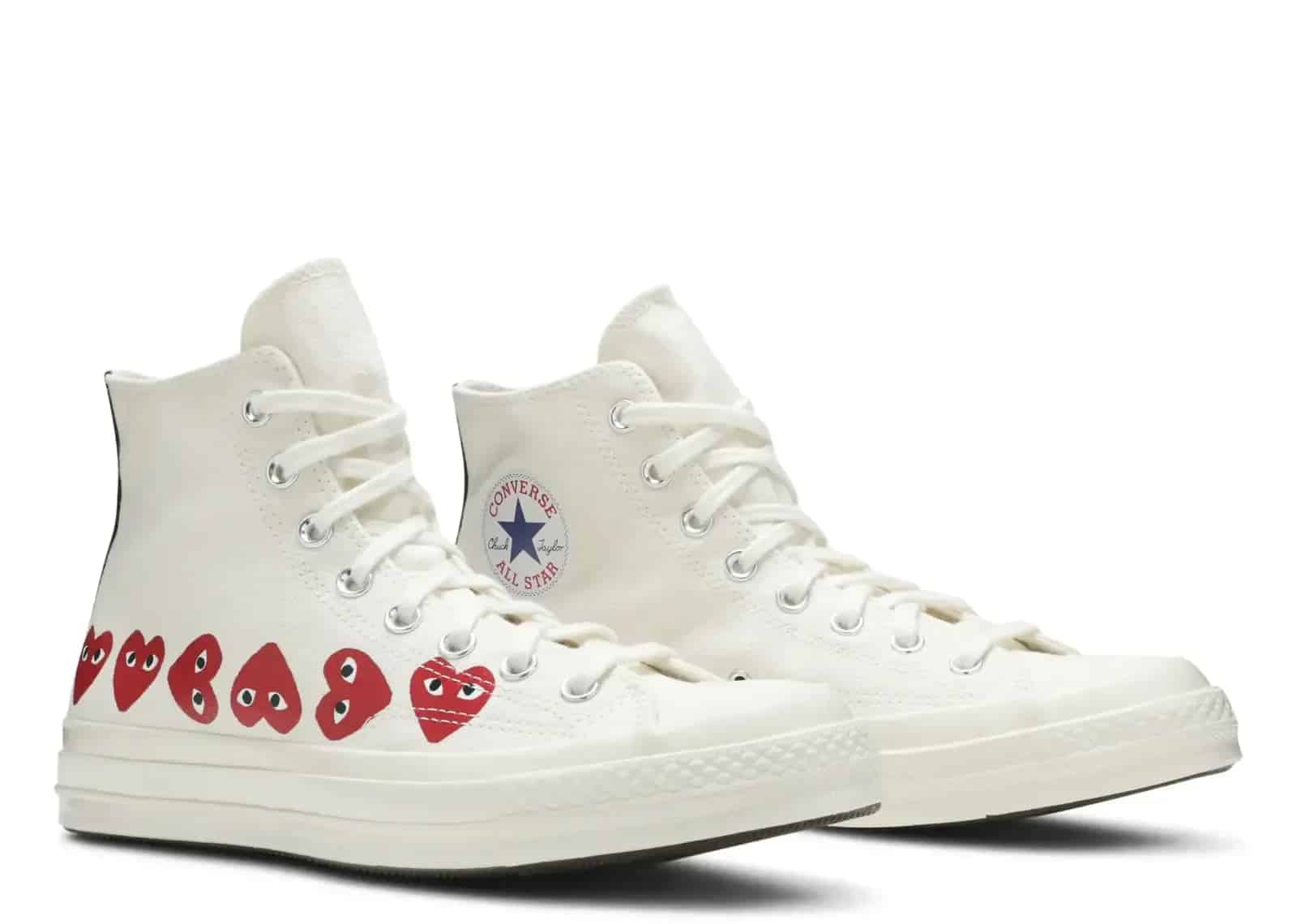 Converse Chuck Taylor All Star 70 Hi Comme Des Garcons PLAY Multi-Heart White - Sneaker Türkiye