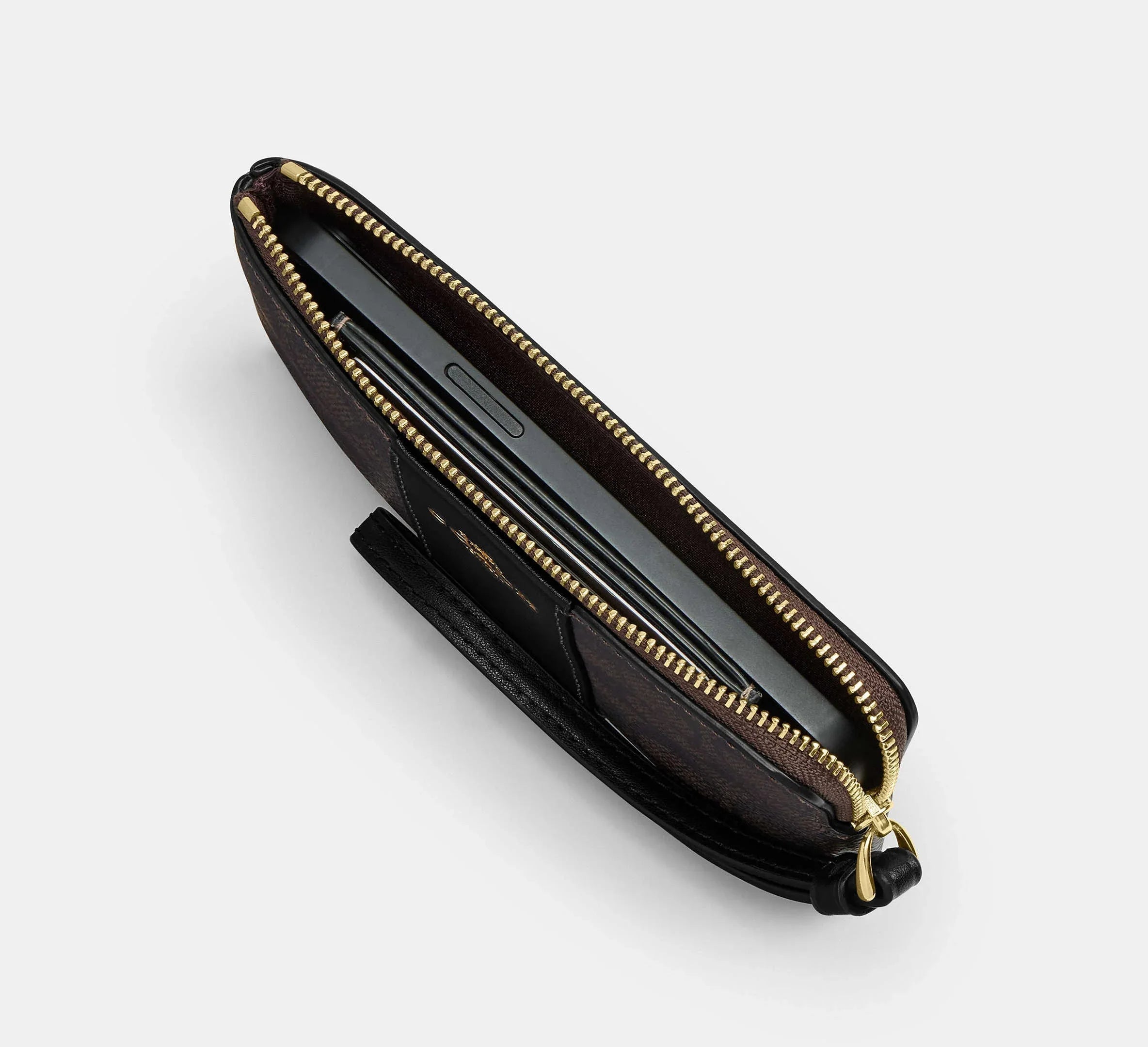 Coach Corner Zip Wristlet In Signature Jacquard – Silver/Black - Sneaker Türkiye