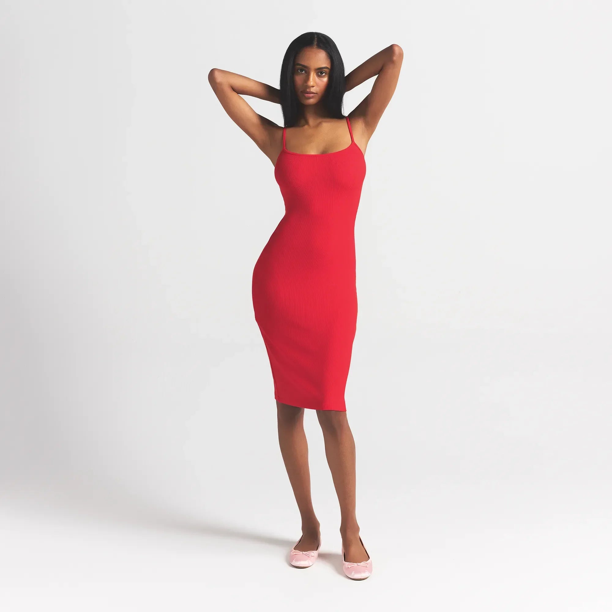 SKIMS SOFT LOUNGE MIDI SLIP DRESS | CHERRY - Sneaker Türkiye