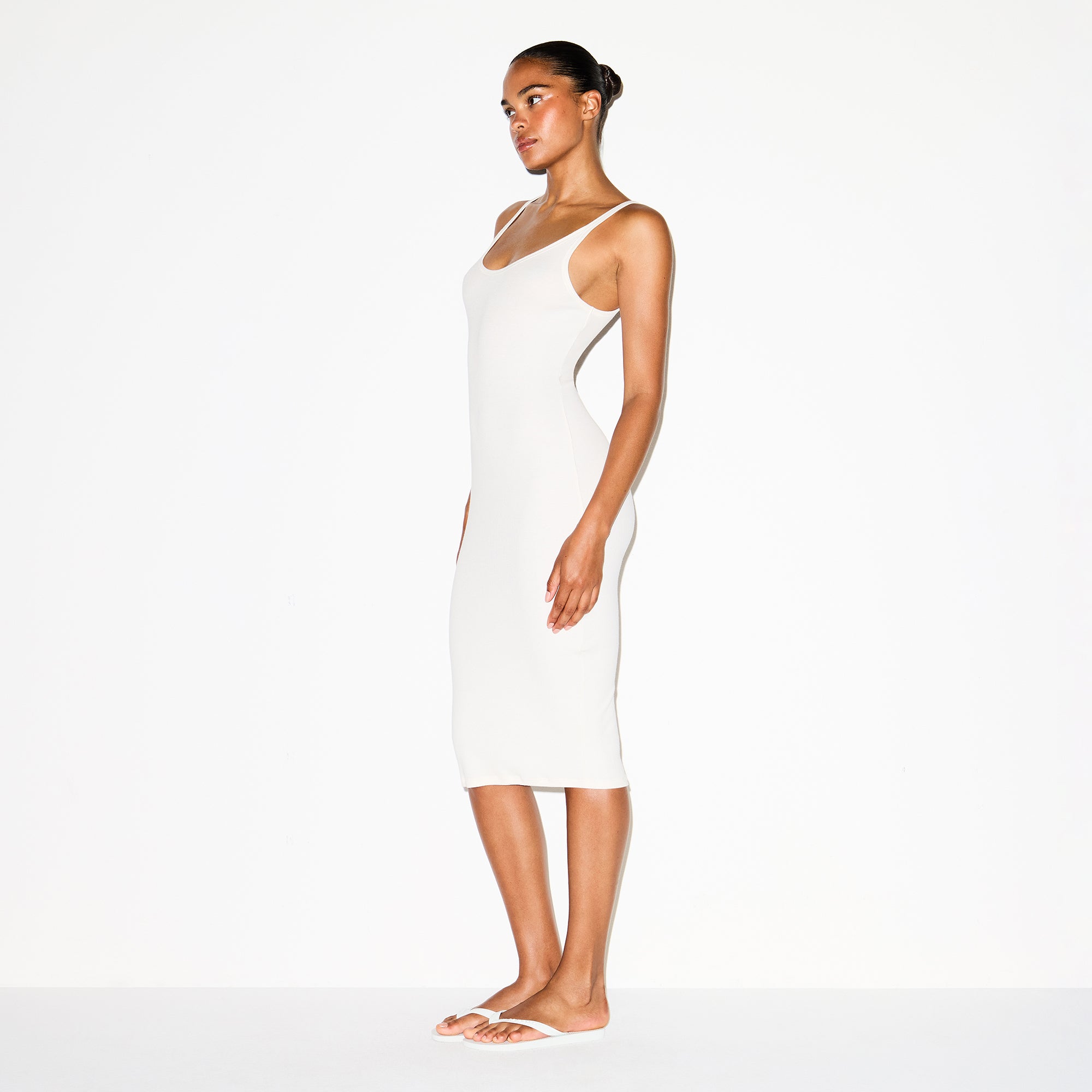 SKIMS COTTON RIB TANK MIDI DRESS | MARBLE - Sneaker Türkiye