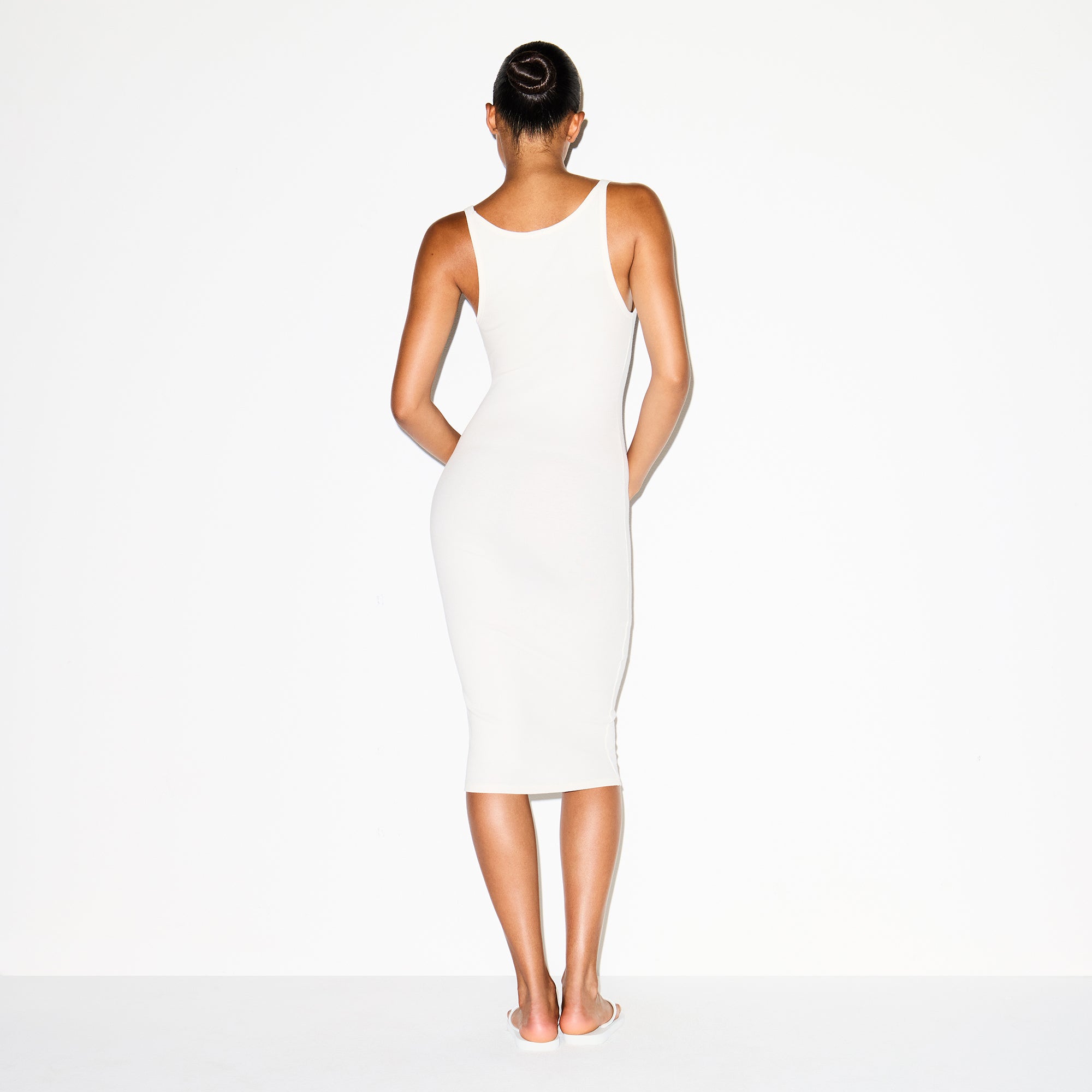 SKIMS COTTON RIB TANK MIDI DRESS | MARBLE - Sneaker Türkiye