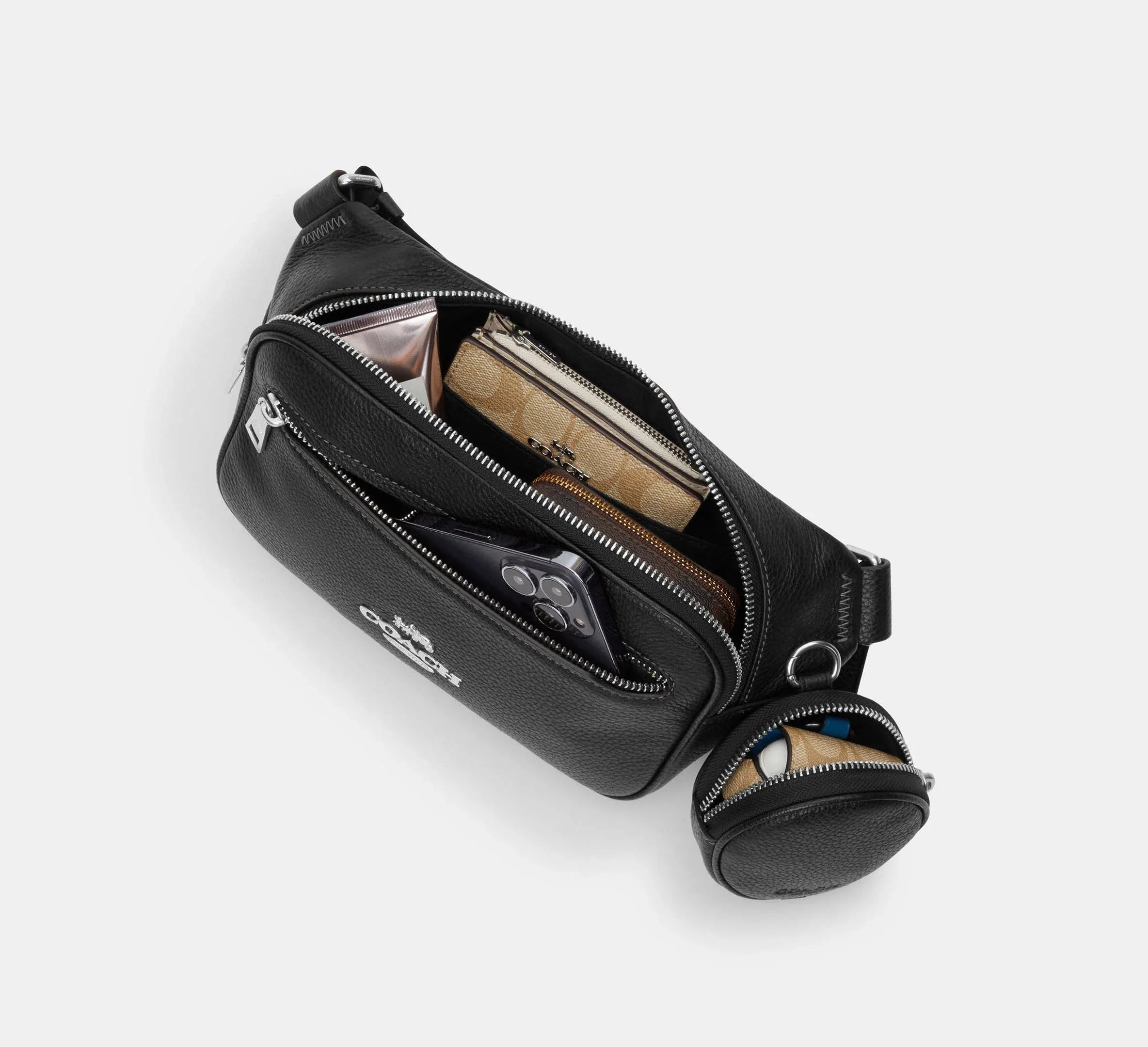 Coach Elias Belt Bag In Signature-Gunmetal/Charcoal/Black - Sneaker Türkiye