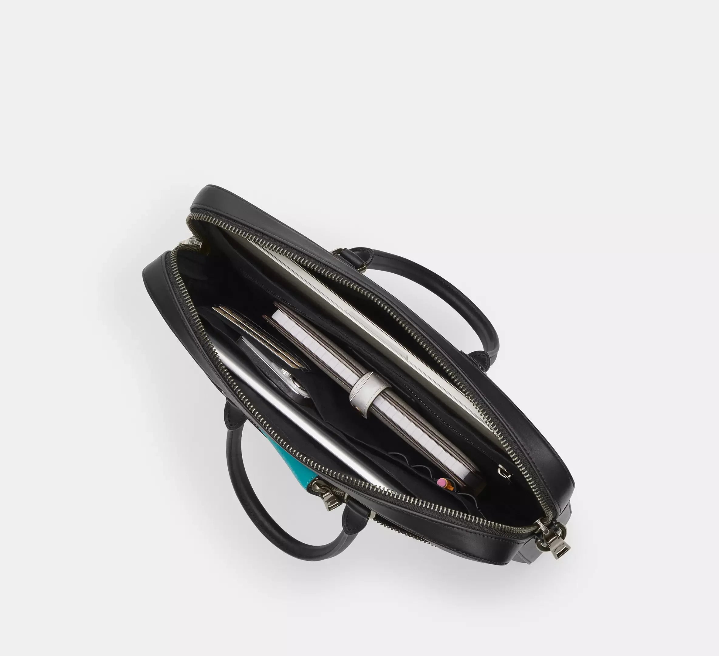 Coach Ethan Slim Brief In Signature Leather – Gunmetal/Black - Sneaker Türkiye