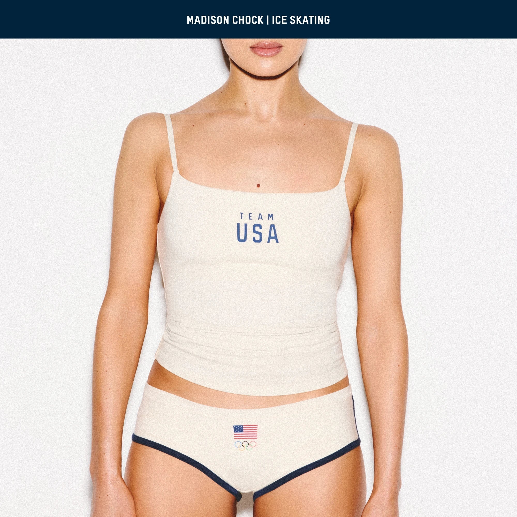 SKIMS FOR TEAM USA COTTON JERSEY OLYMPIC CAMI | ECRU - Sneaker Türkiye