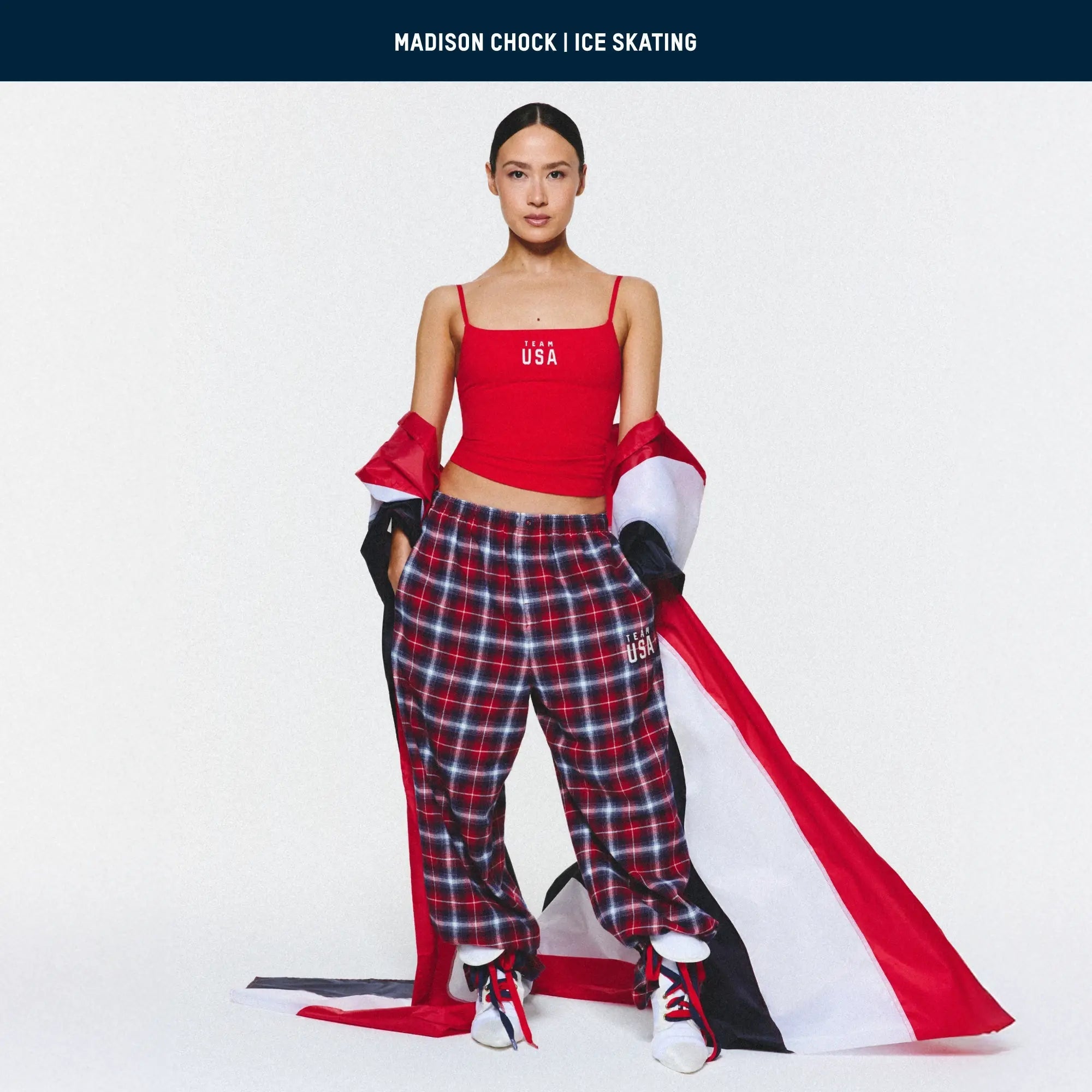 SKIMS FOR TEAM USA FLANNEL SLEEP OLYMPIC PANT | RED PLAID - Sneaker Türkiye