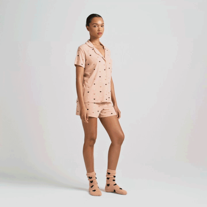 SKIMS SOFT LOUNGE SHORT SLEEP SET | MICA MINI HEART HALFDROP - Sneaker Türkiye