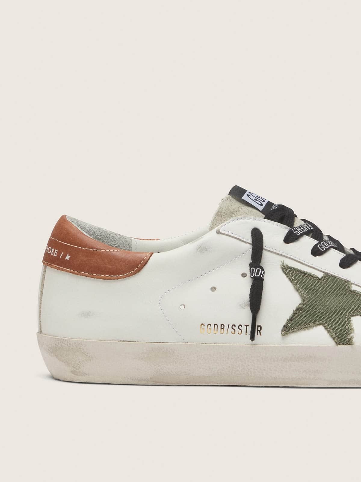 Golden Goose Men’s Super-Star With Star In Olive Green Canvas - Sneaker Türkiye