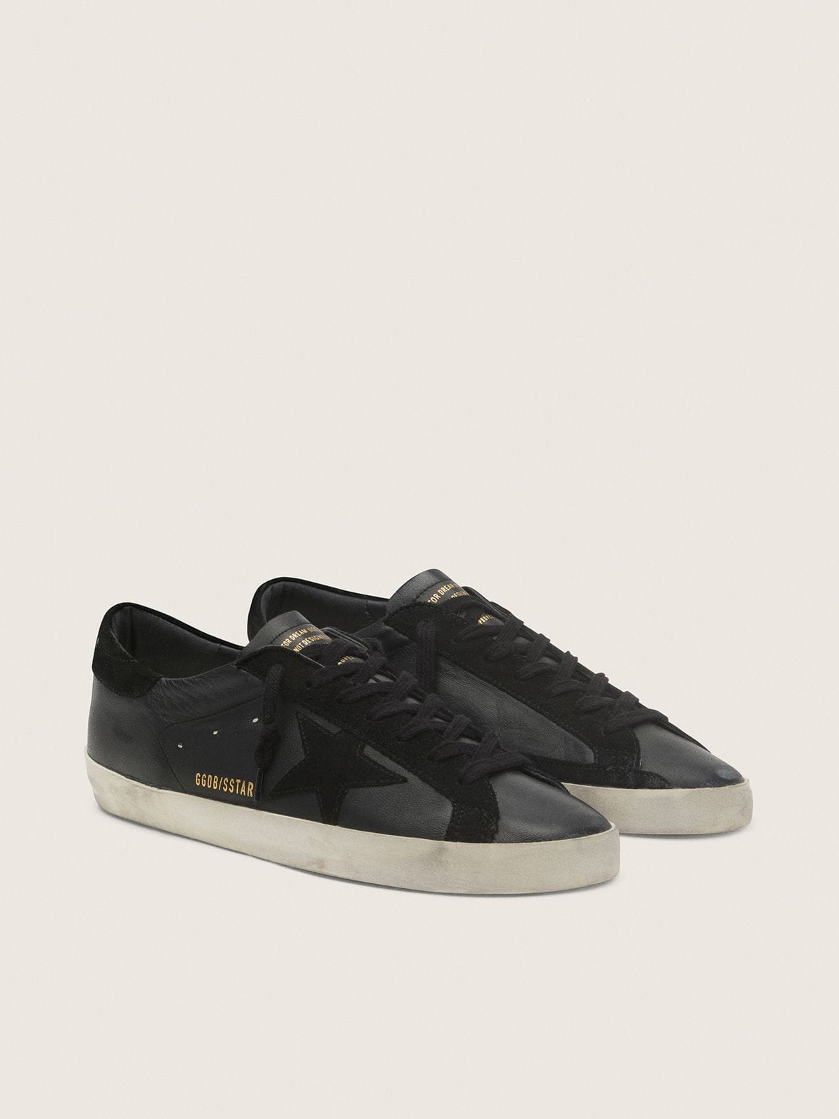 Golden Goose Men’s Super-Star In Black Nappa With Black Suede Star And Heel Tab - Sneaker Türkiye