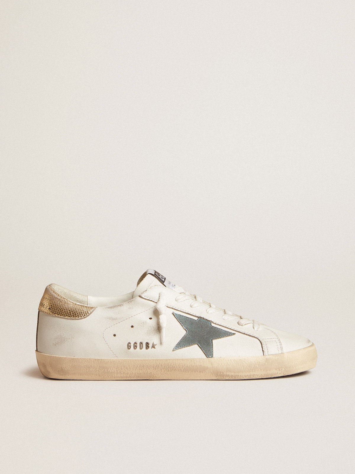 Golden Goose Men’s Super-Star With Suede Star And Platinum Snake-Print Leather Heel Tab - Sneaker Türkiye