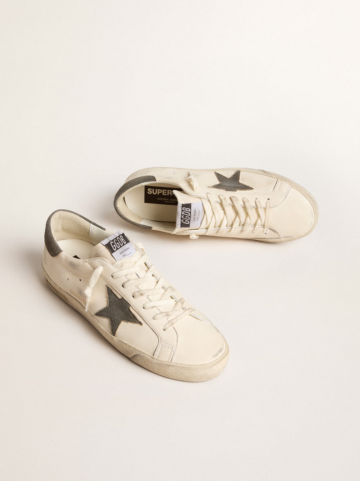 Golden Goose Super-Star In Nappa With Gray Suede Star And Heel Tab - Sneaker Türkiye