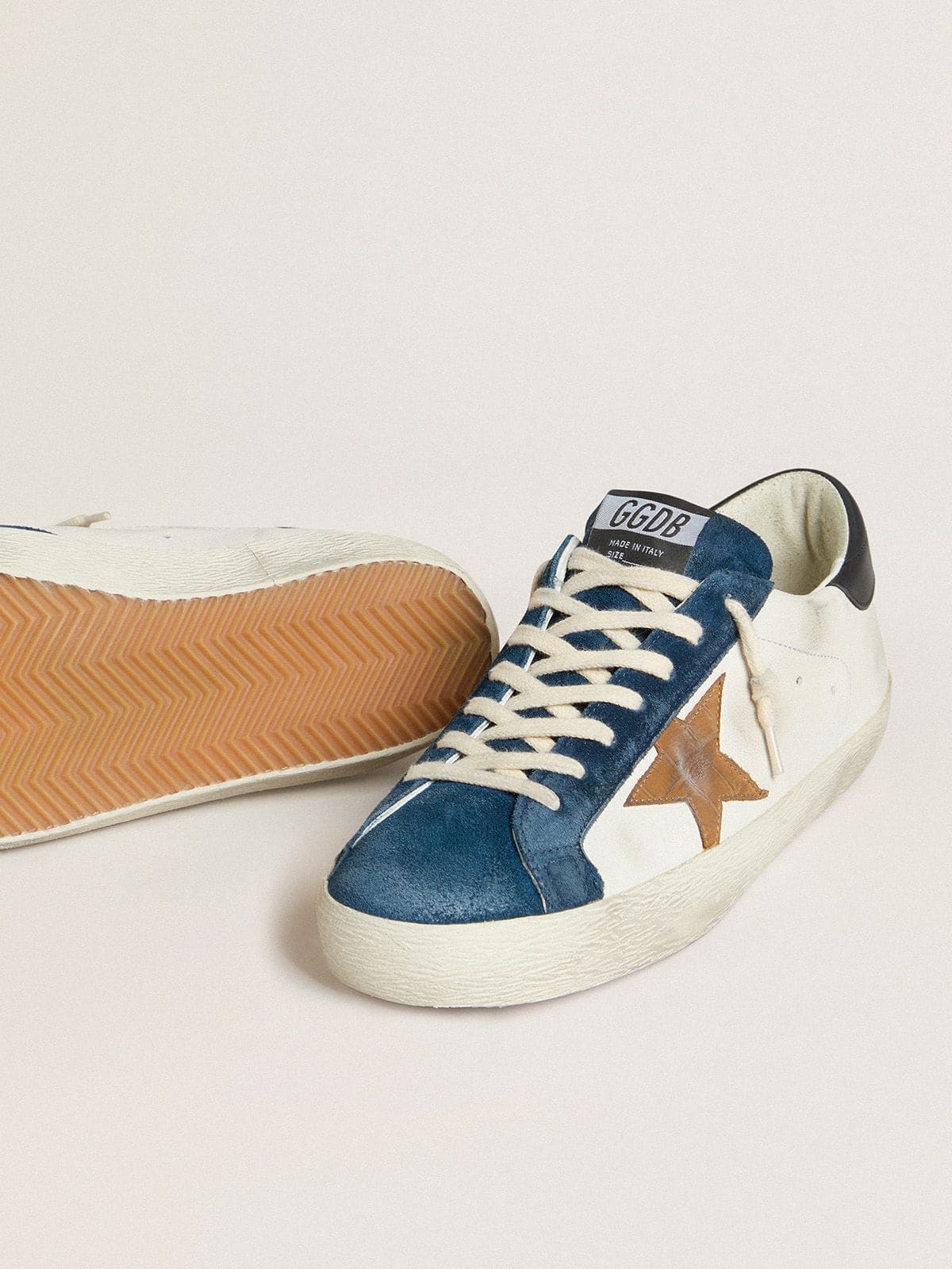 Golden Goose Men’s Super-Star LTD With Tobacco-Colored Croc-Print Leather Star And Black Leather Heel Tab - Sneaker Türkiye