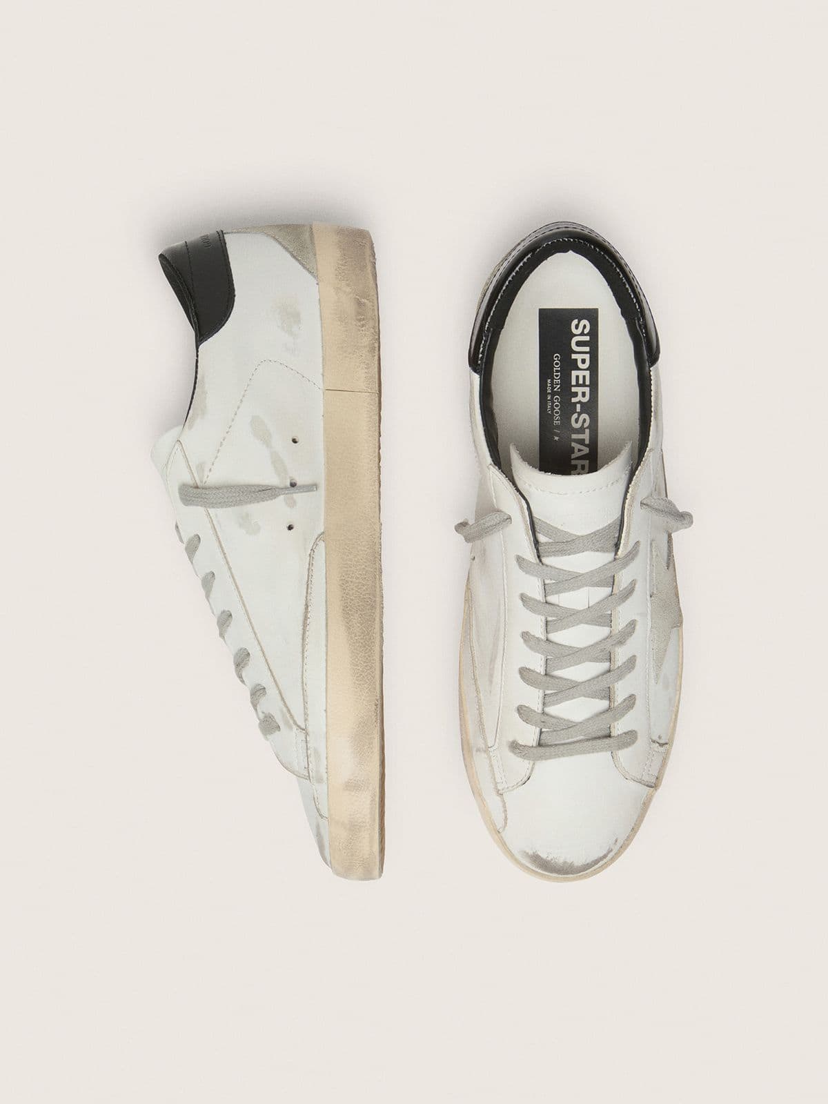 Golden Goose Men’s Super-Star With Black Heel Tab And Metal Stud Lettering - Sneaker Türkiye