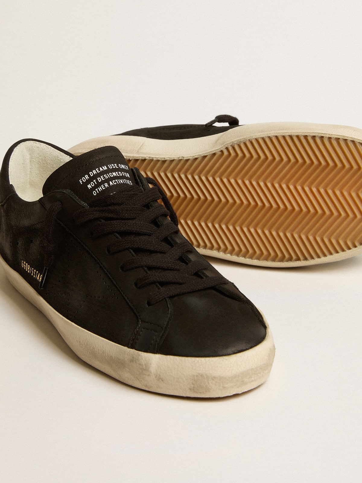 Golden Goose Men’s Super-Star In Black Nubuck With Perforated Star And Black Nubuck Heel Tab - Sneaker Türkiye