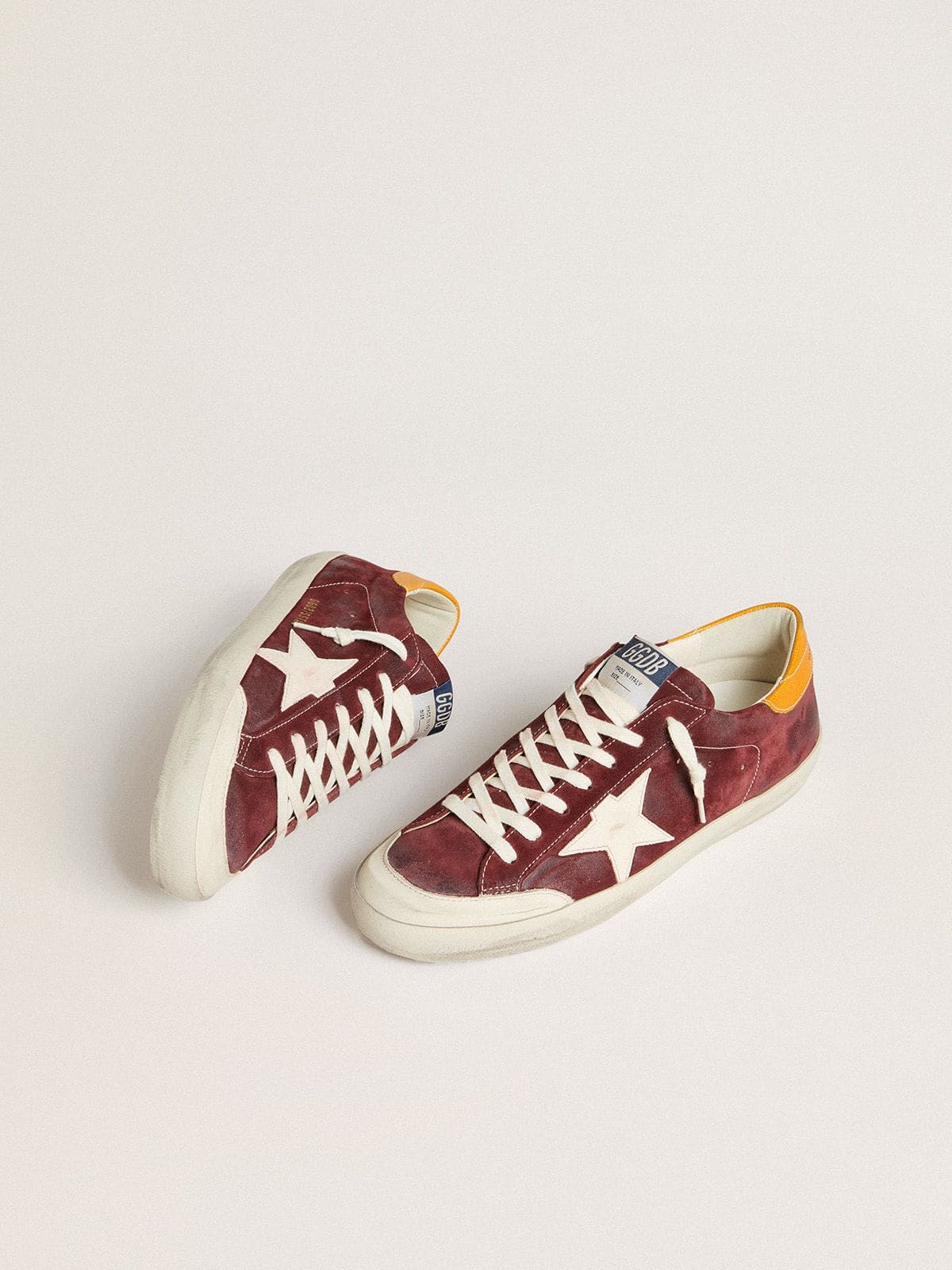 Golden Goose Men’s Super-Star In Brick-Red Suede With White Leather Star And Animal-Print Heel Tab - Sneaker Türkiye