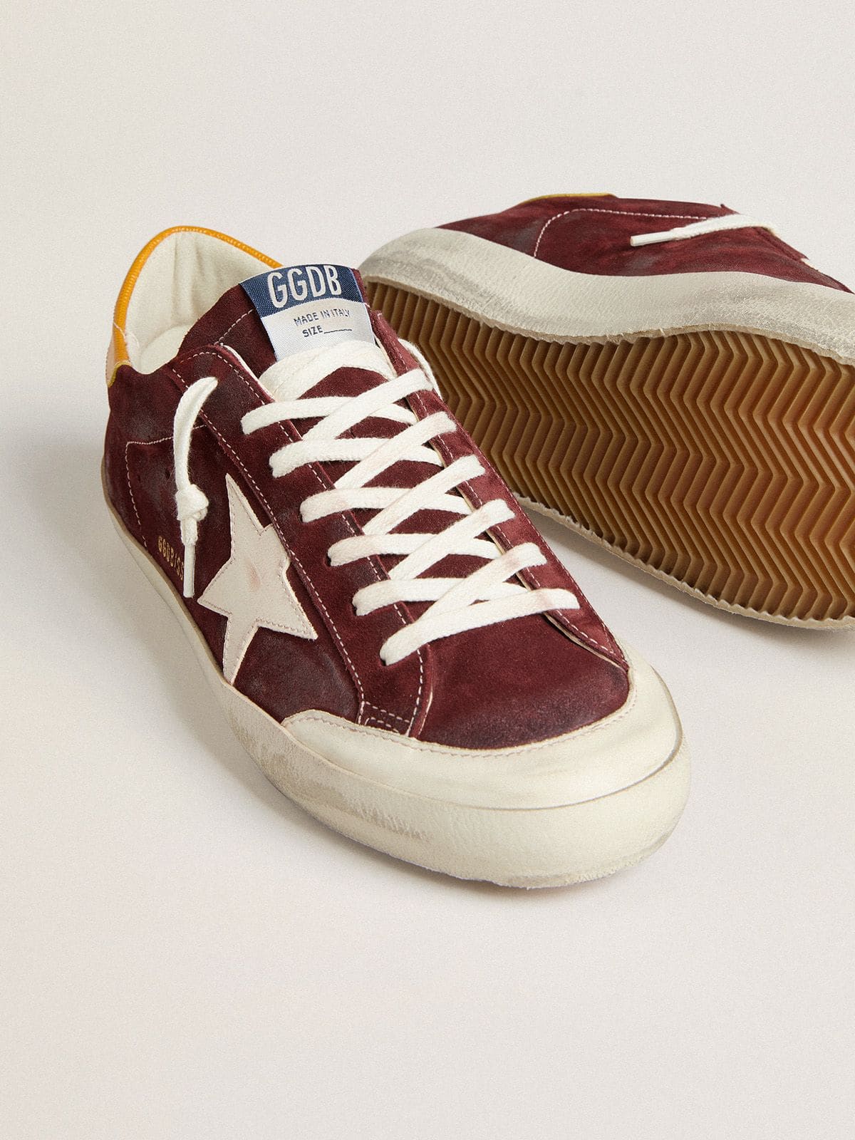 Golden Goose Men’s Super-Star In Brick-Red Suede With White Leather Star And Animal-Print Heel Tab - Sneaker Türkiye