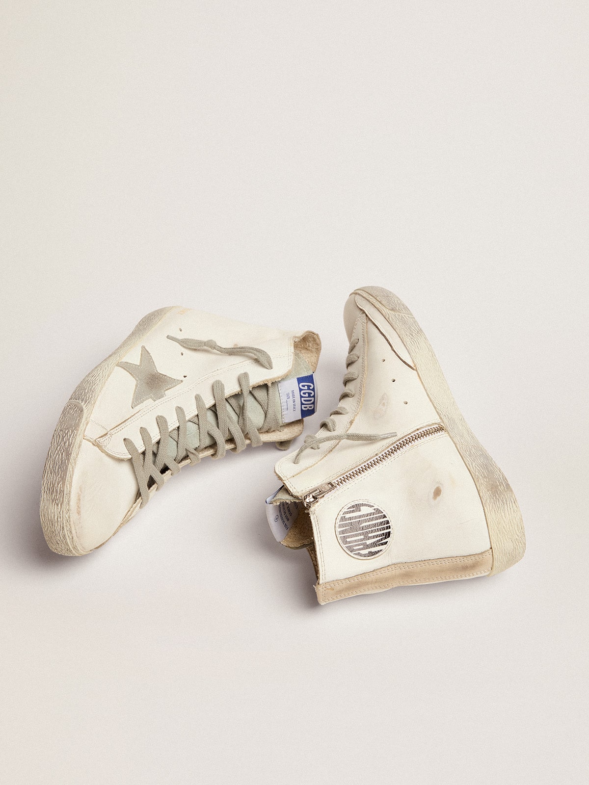 Golden Goose Men’s Francy In Leather With Silver Suede Star - Sneaker Türkiye