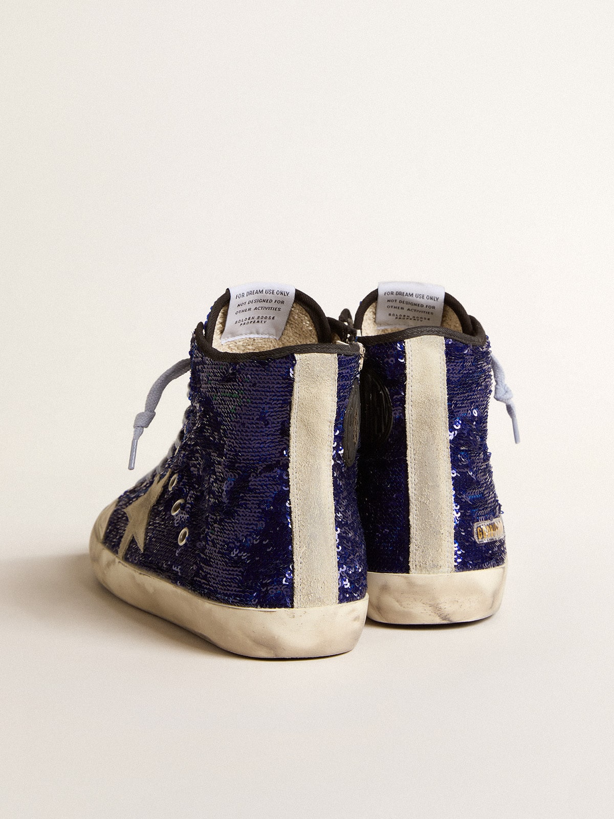 Golden Goose Men’s Francy Penstar In Blue Sequins With Ice-Gray Suede Star - Sneaker Türkiye