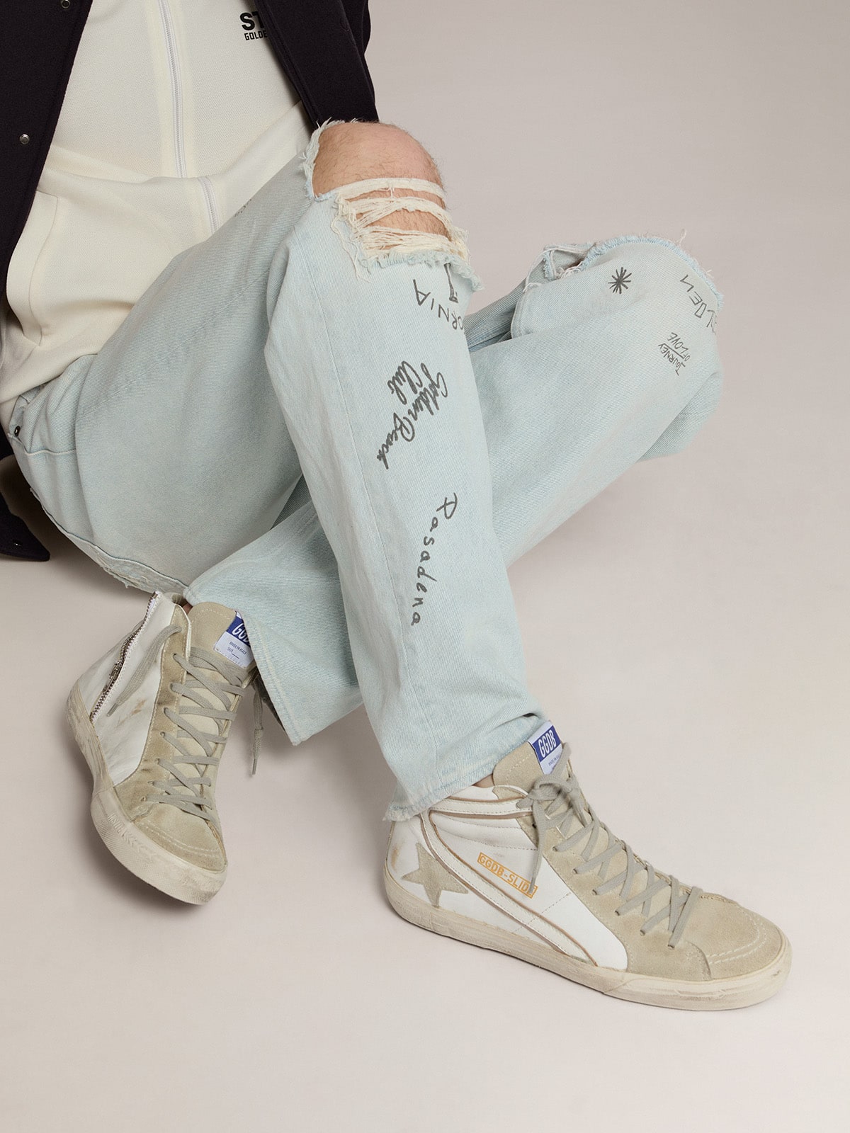 Golden Goose Men’s Slide In Leather With Suede Details - Sneaker Türkiye