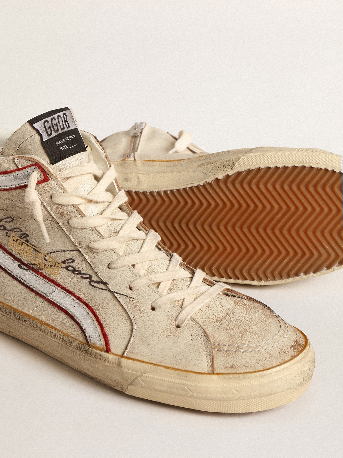 Golden Goose Men’s Slide With Light Blue Leather Star And Metallic Silver Leather Flash - Sneaker Türkiye