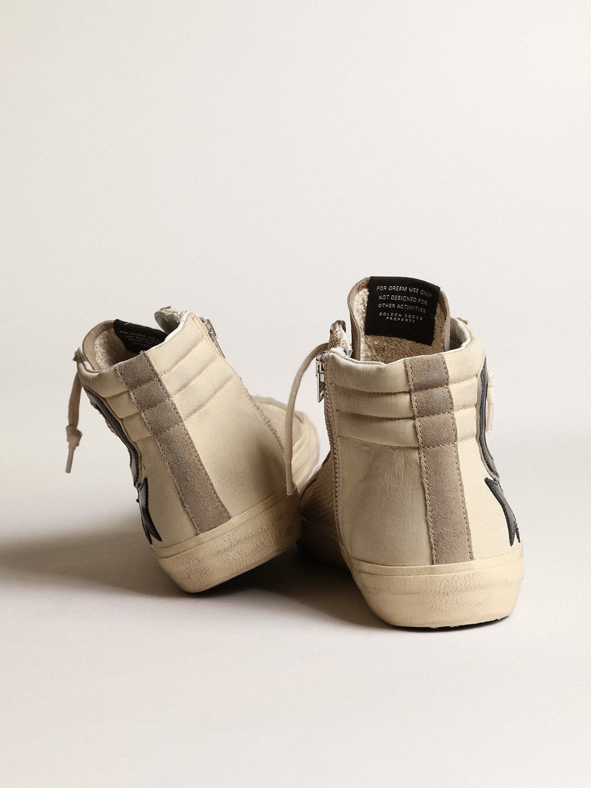 Golden Goose Slide In Beige Mesh And Nylon With Blue Leather Star And Flash - Sneaker Türkiye