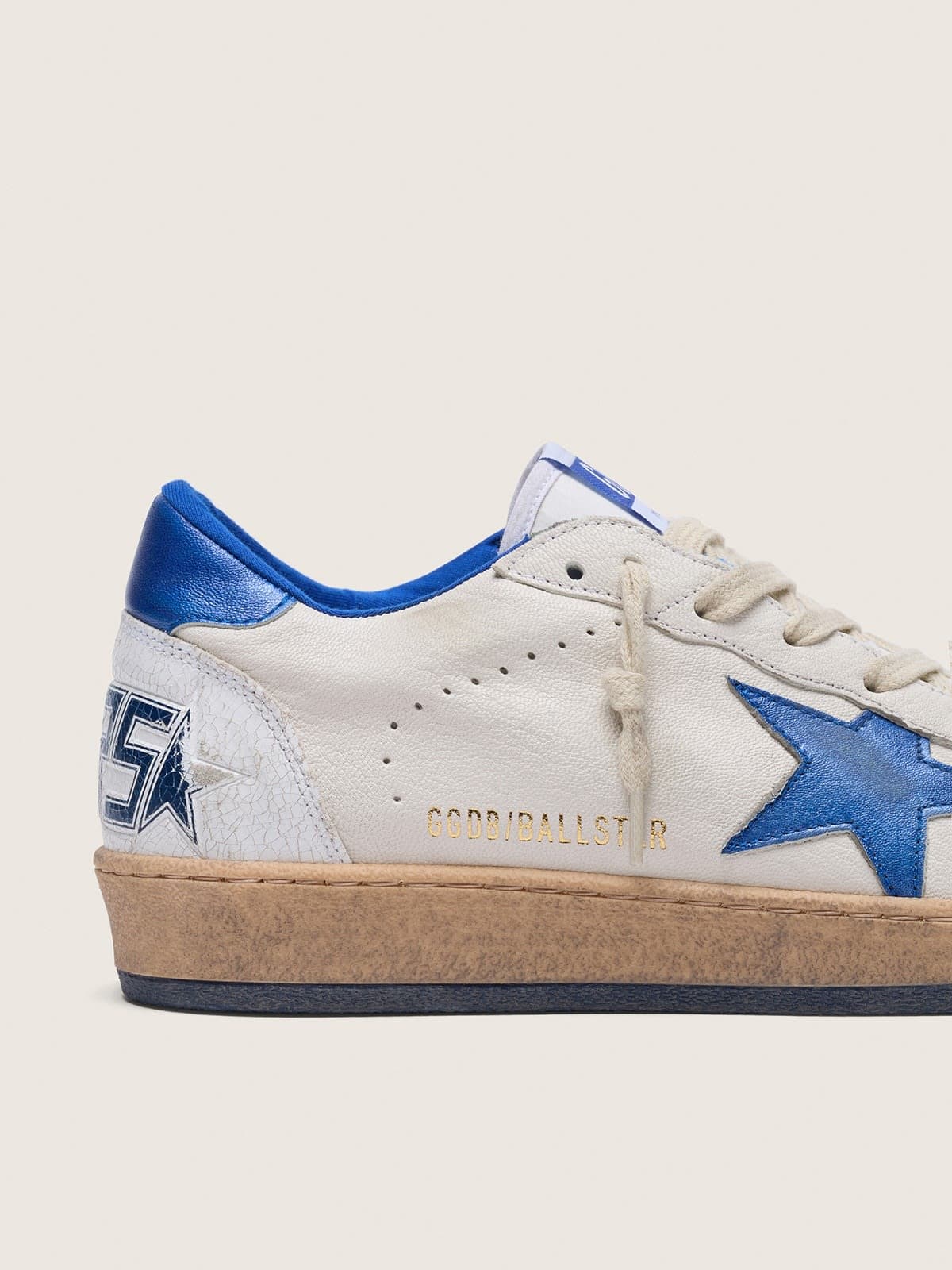 Golden Goose Men’s Ball Star In White Nappa With Blue Star And Heel Tab - Sneaker Türkiye
