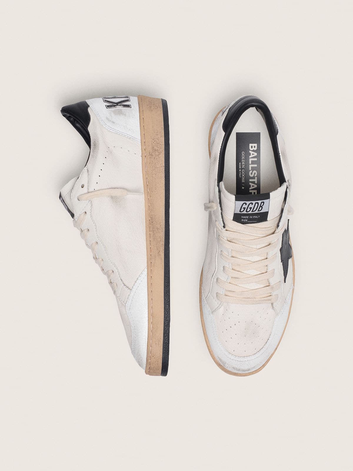 Golden Goose Men’s Ball Star In White Nappa With Black Star - Sneaker Türkiye
