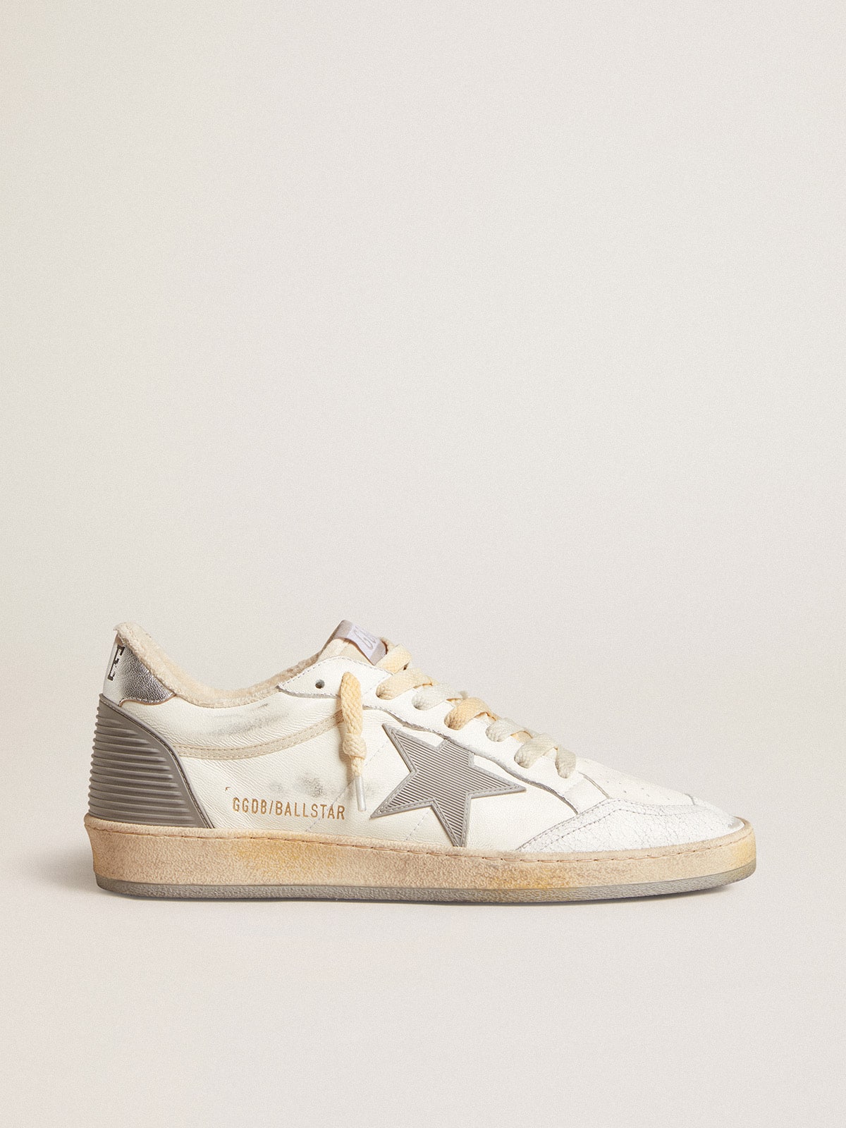 Golden Goose Ball Star In Nappa With Rubber Star And Silver Leather Heel Tab - Sneaker Türkiye