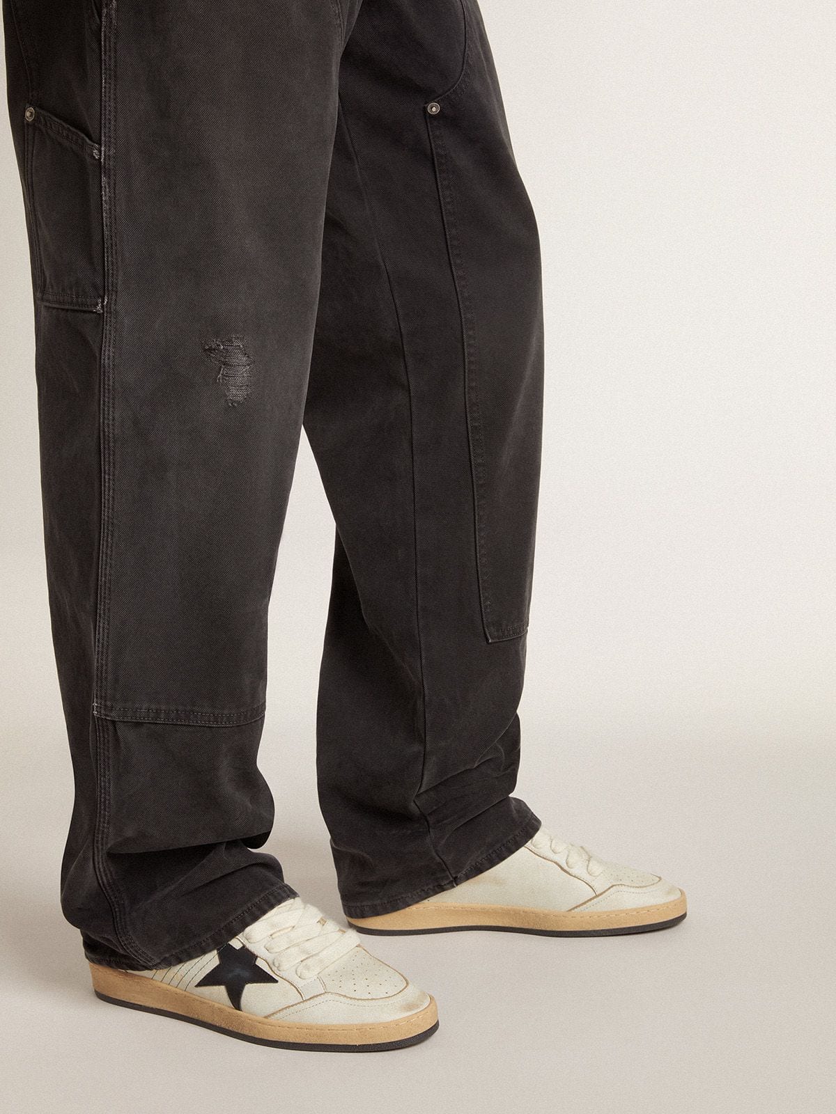 Golden Goose Men’s Ball Star With Black Leather Star And Green Leather Heel Tab - Sneaker Türkiye