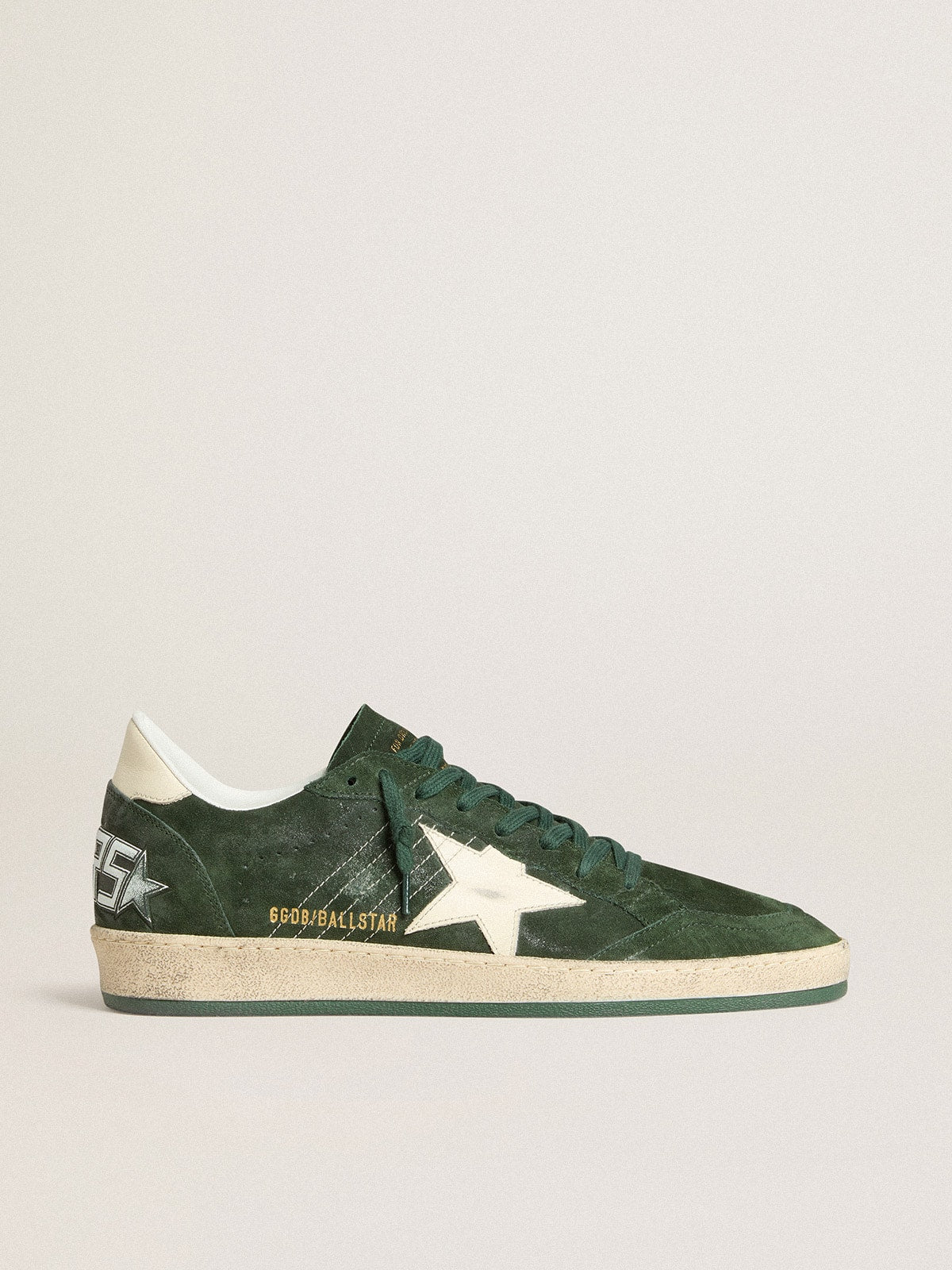 Golden Goose Men’s Ball Star In Green Suede With White Leather Star And Heel Tab - Sneaker Türkiye