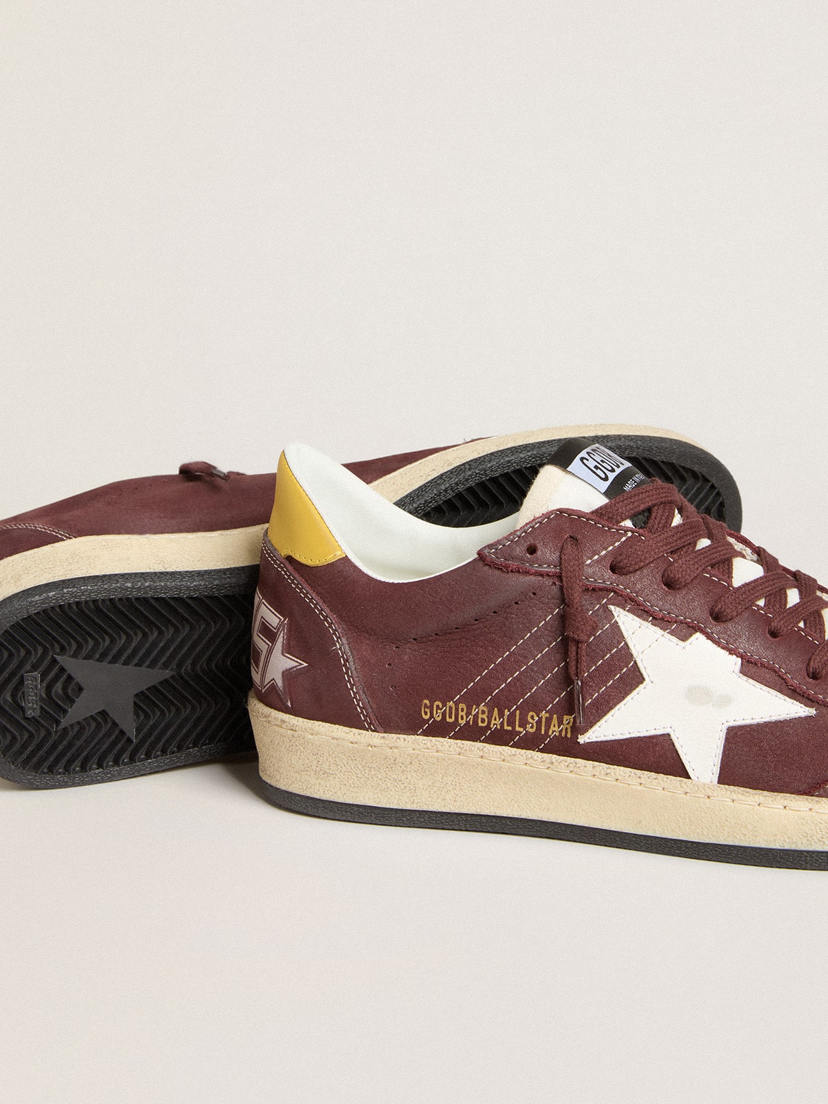 Golden Goose Men’s Ball Star In Chocolate Nubuck With Leather Star And Heel Tab - Sneaker Türkiye