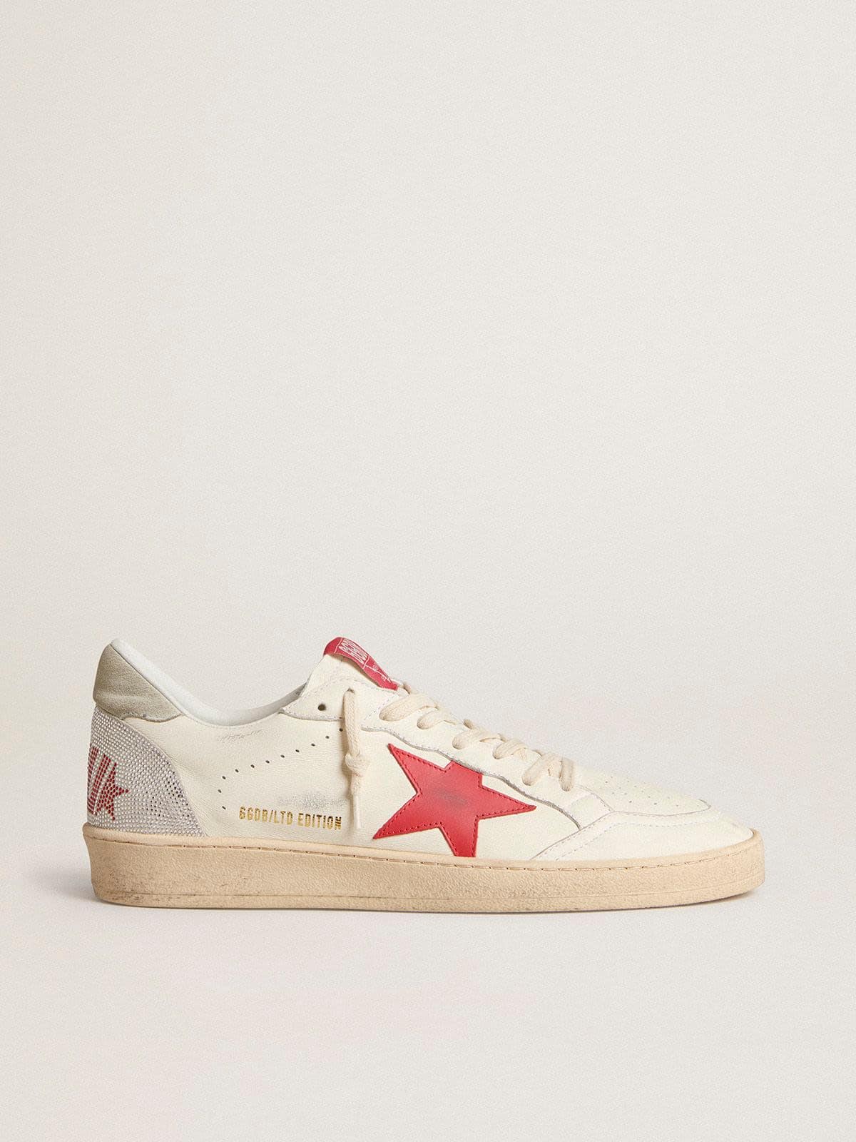 Golden Goose Valentine’s Day Men’s Ball Star With Red Leather Star And Red Swarovski Lettering - Sneaker Türkiye