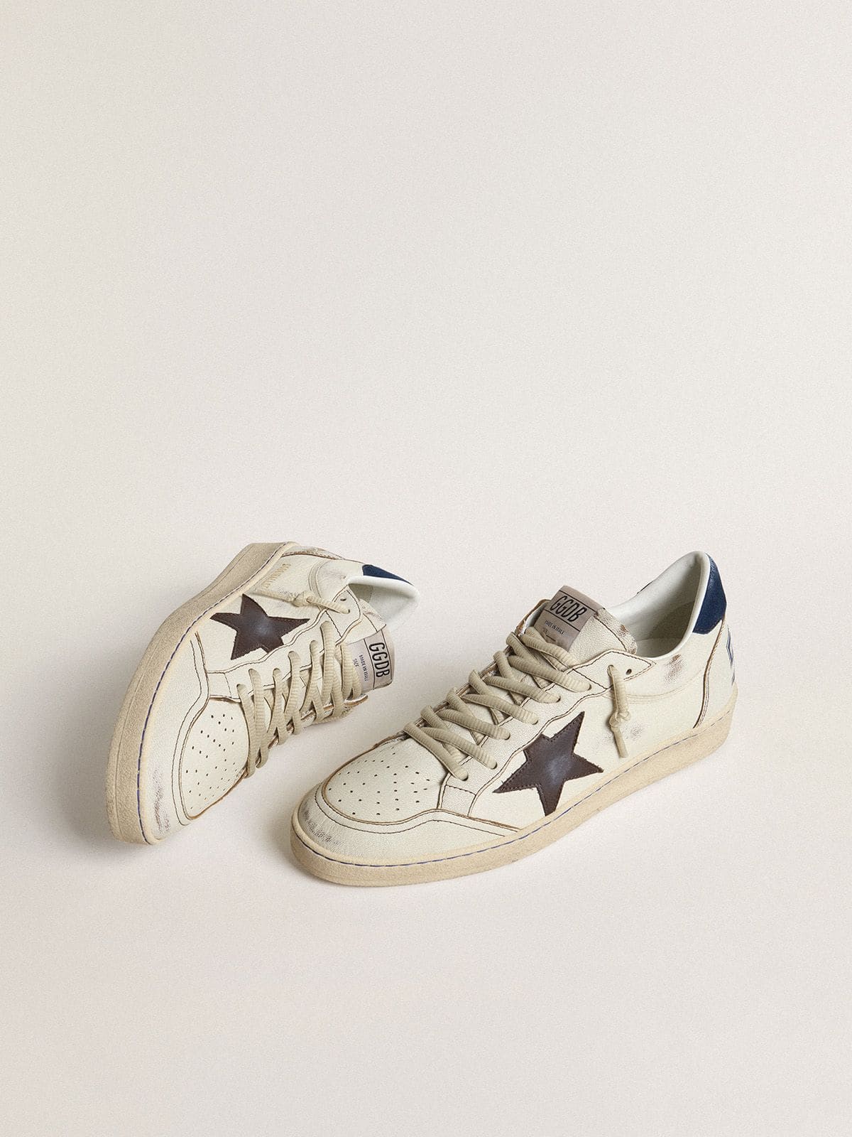 Golden Goose Ball Star With Black Star And Blue Suede Heel Tab - Sneaker Türkiye