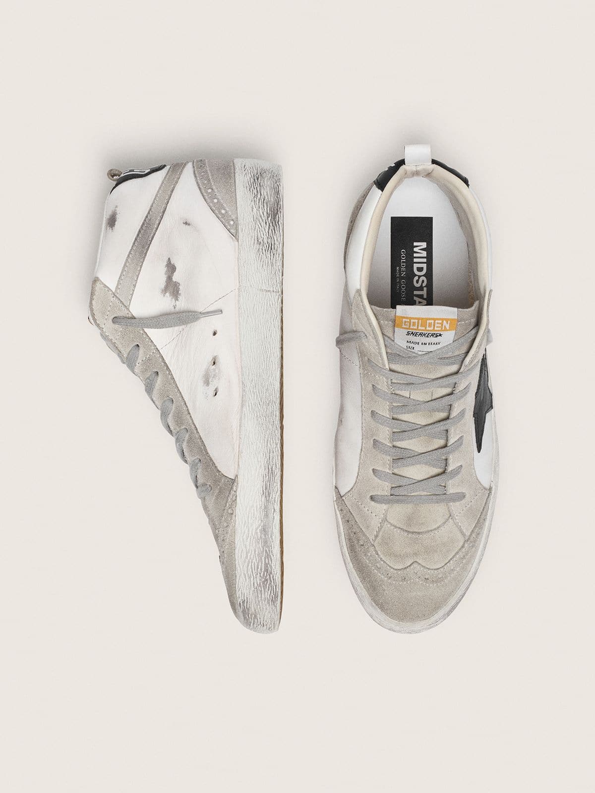 Golden Goose Men’s Mid Star White With Black Star - Sneaker Türkiye