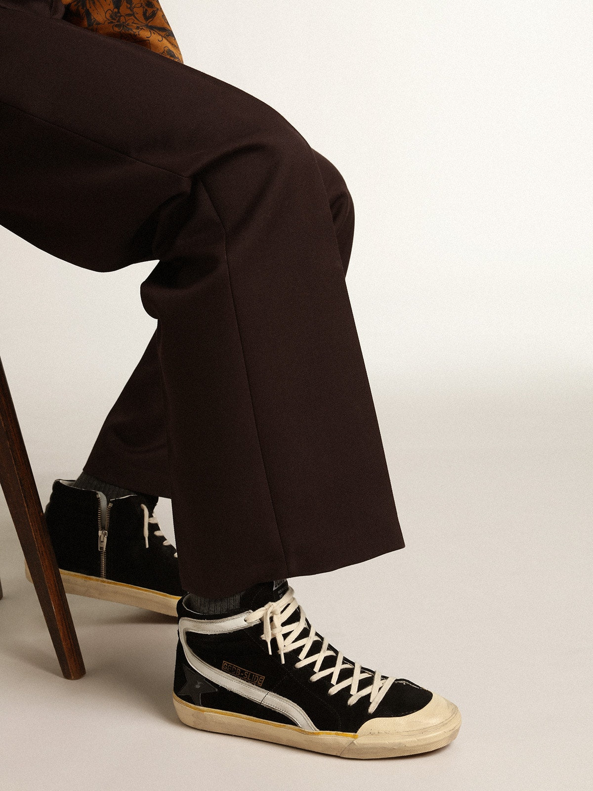 Golden Goose Men’s Slide Penstar In Black Suede With Black Star And White Flash - Sneaker Türkiye