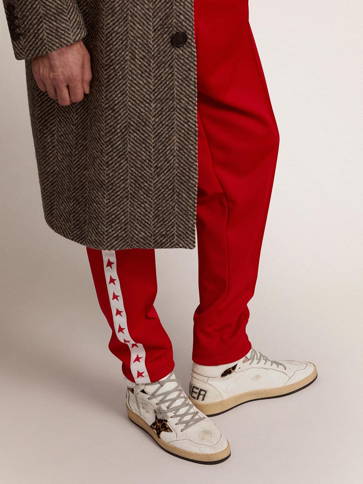 Golden Goose Sky-Star Sneakers With Signature On The Ankle And Leopard-Print Pony Skin Inserts - Sneaker Türkiye