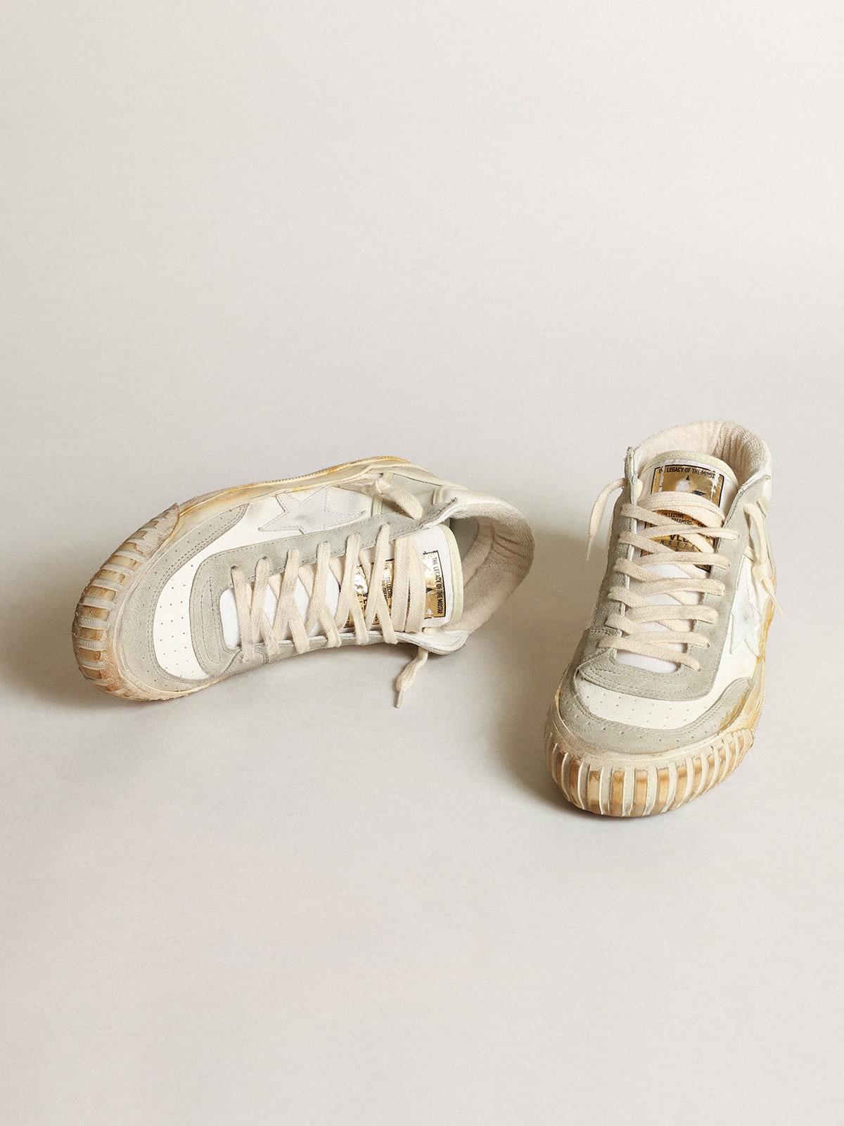Golden Goose Men’s Mid Star With Ice-Gray Suede Inserts And White Star - Sneaker Türkiye